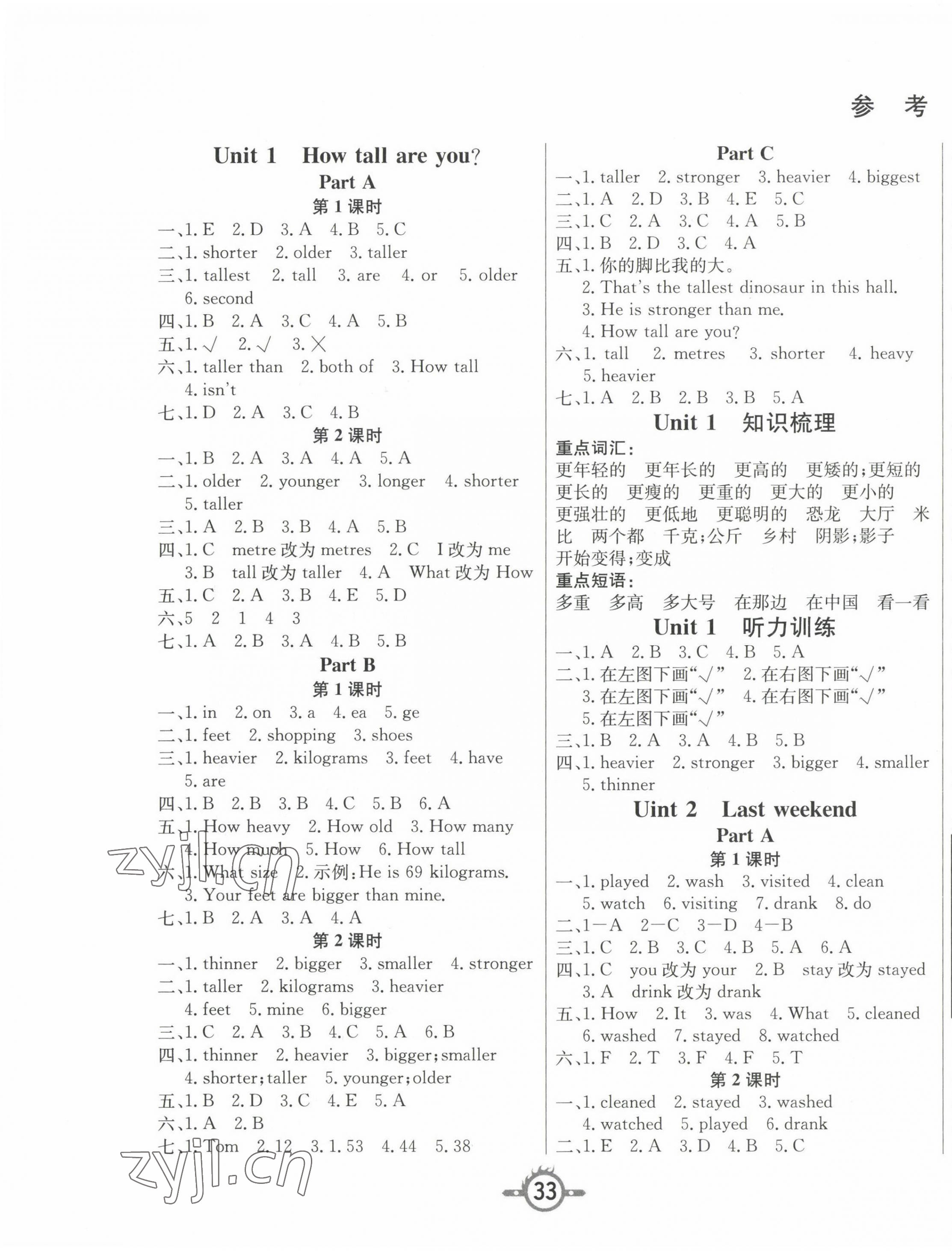 2023年创新课课练六年级英语下册人教版 第1页