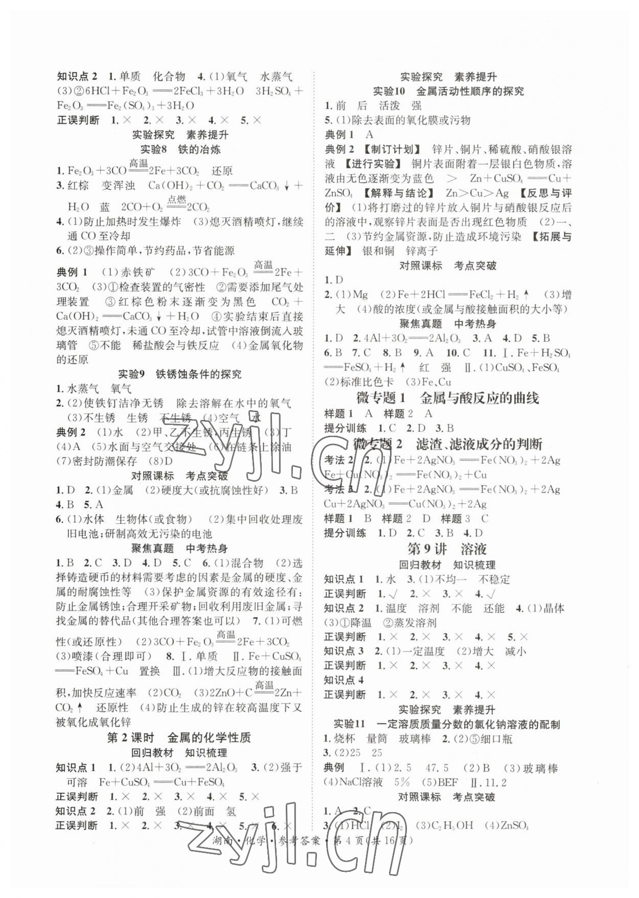 2023年解密中考化學(xué)湖南專版 第4頁