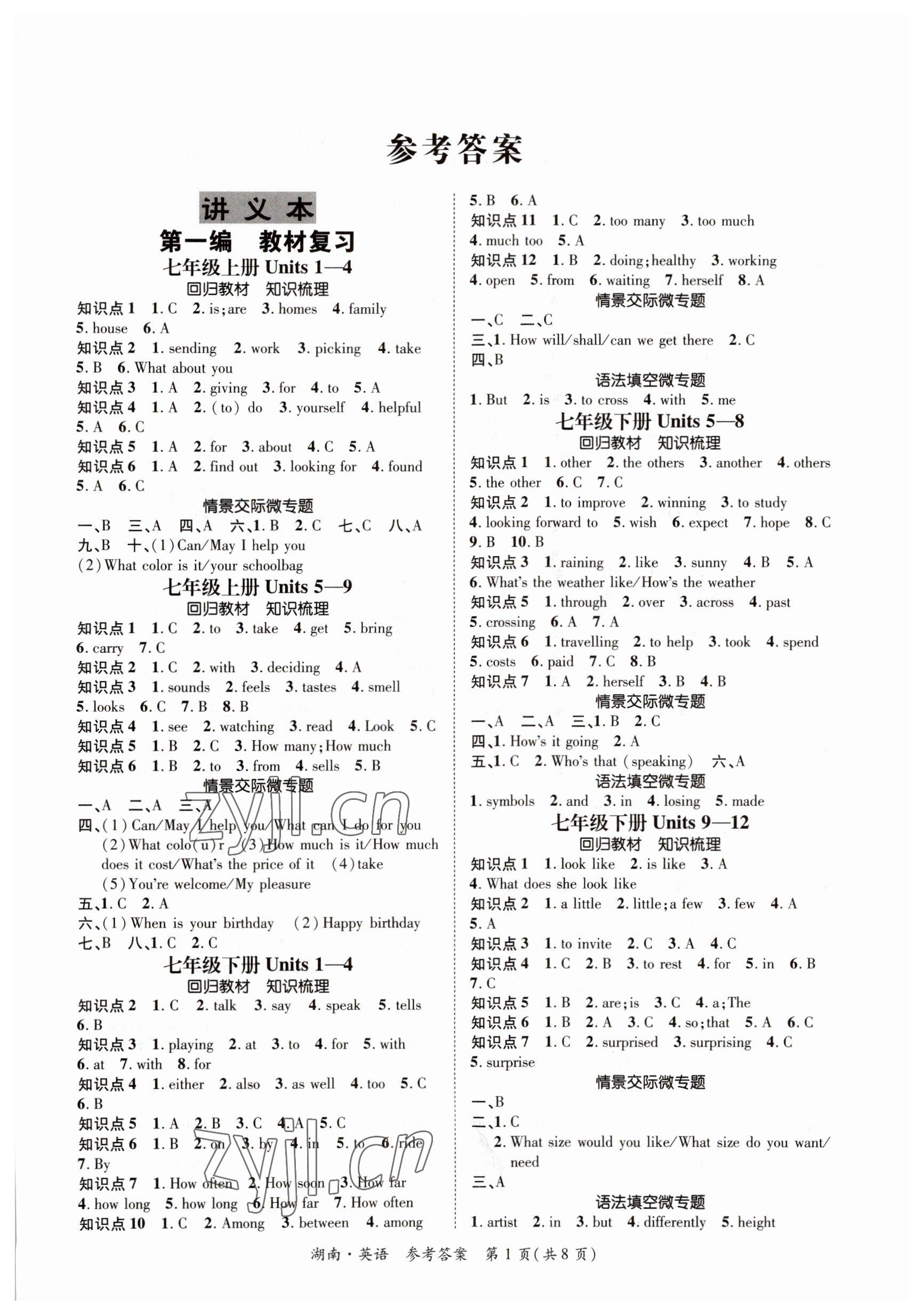 2023年解密中考英語湖南專版 第1頁