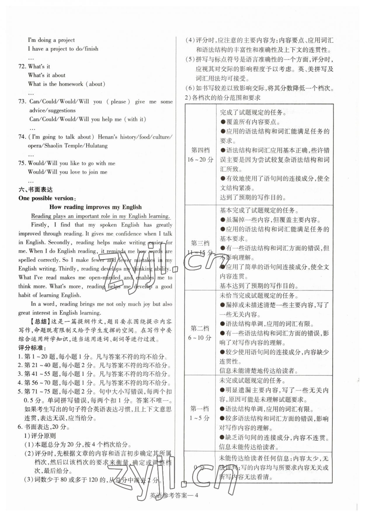2023年澤睿文化真題匯編卷英語(yǔ)河南專版 參考答案第4頁(yè)