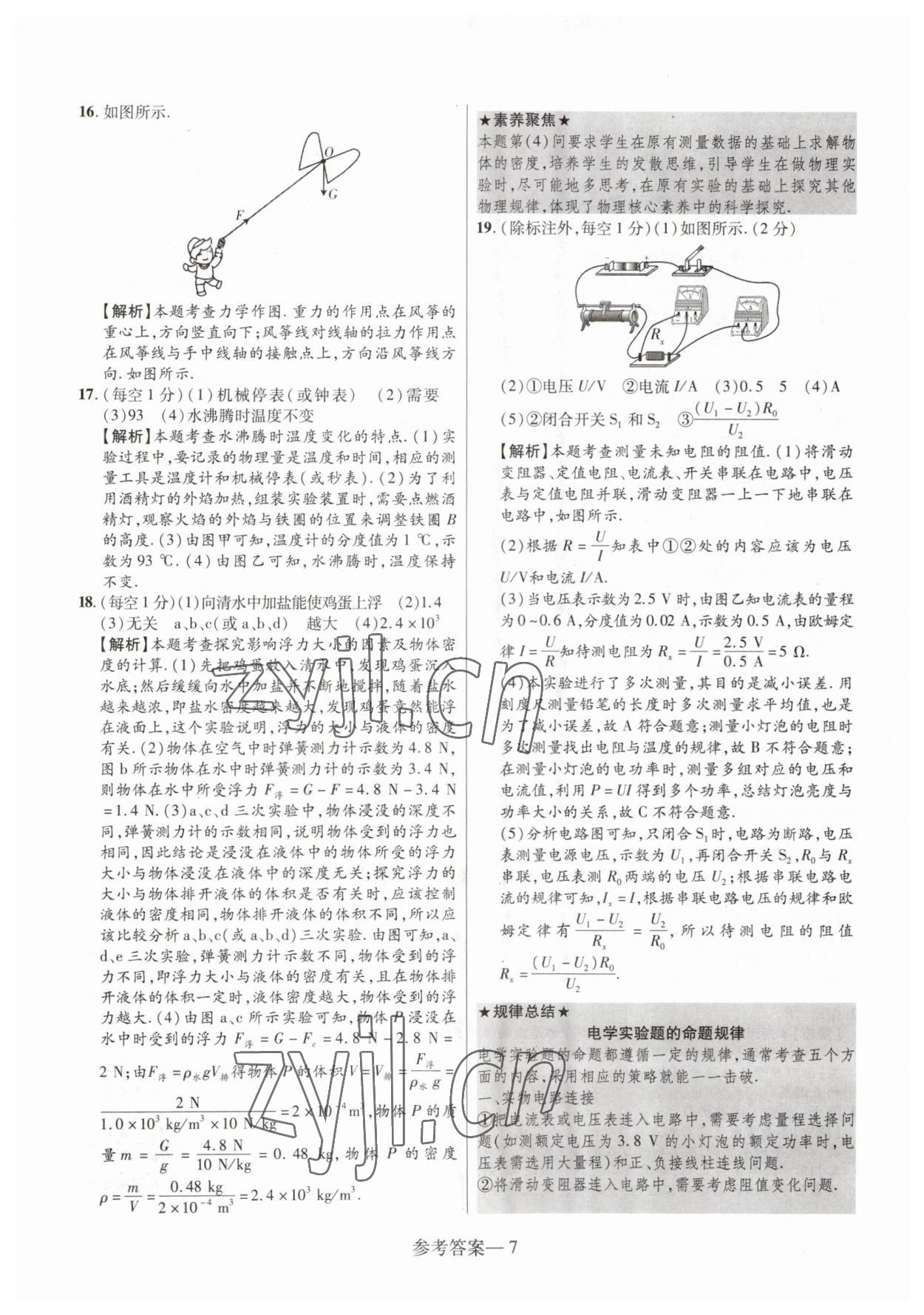 2023年澤睿文化真題匯編卷物理中考河南專(zhuān)版 參考答案第7頁(yè)