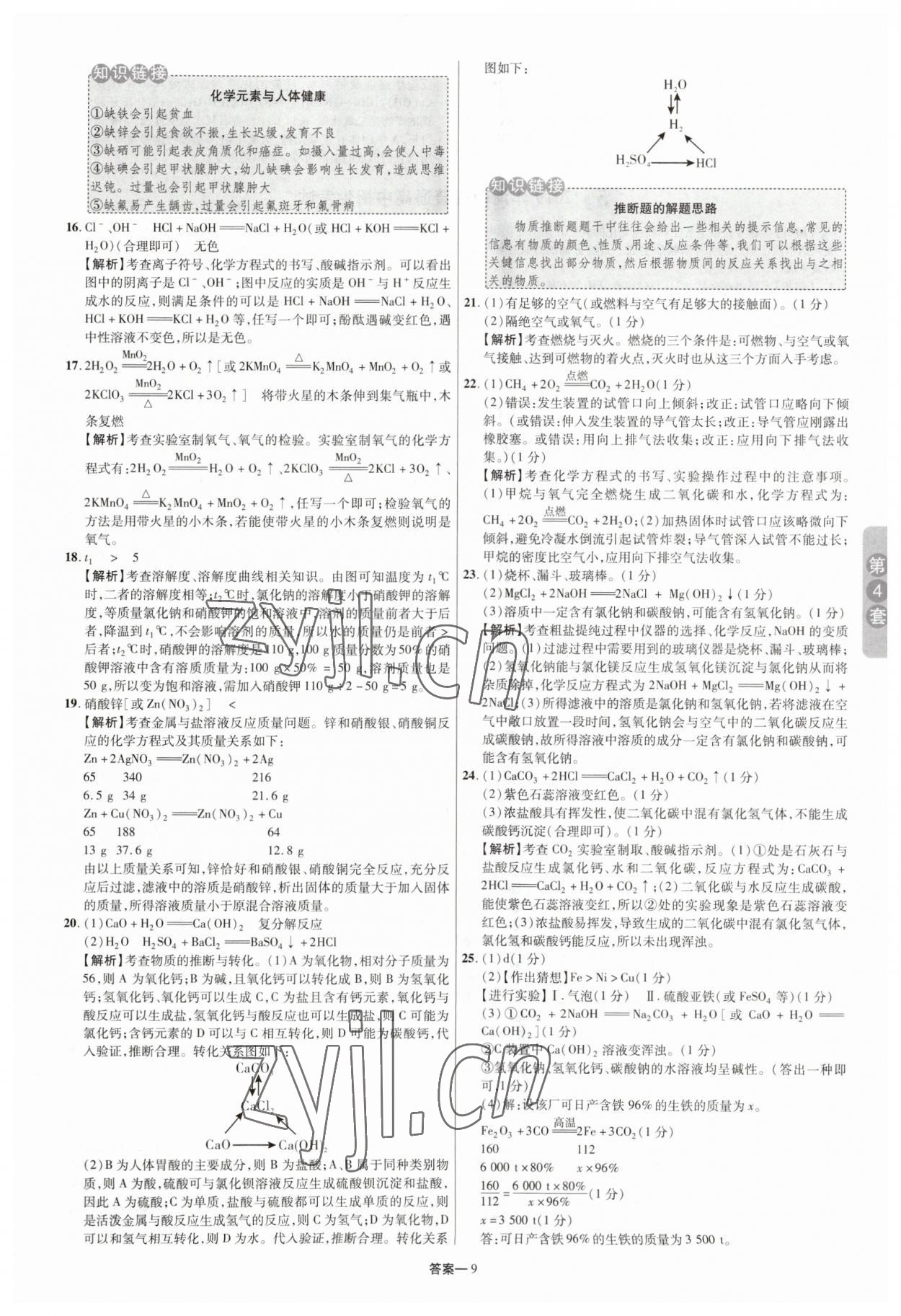 2023年領揚中考卷化學河南專版 參考答案第8頁