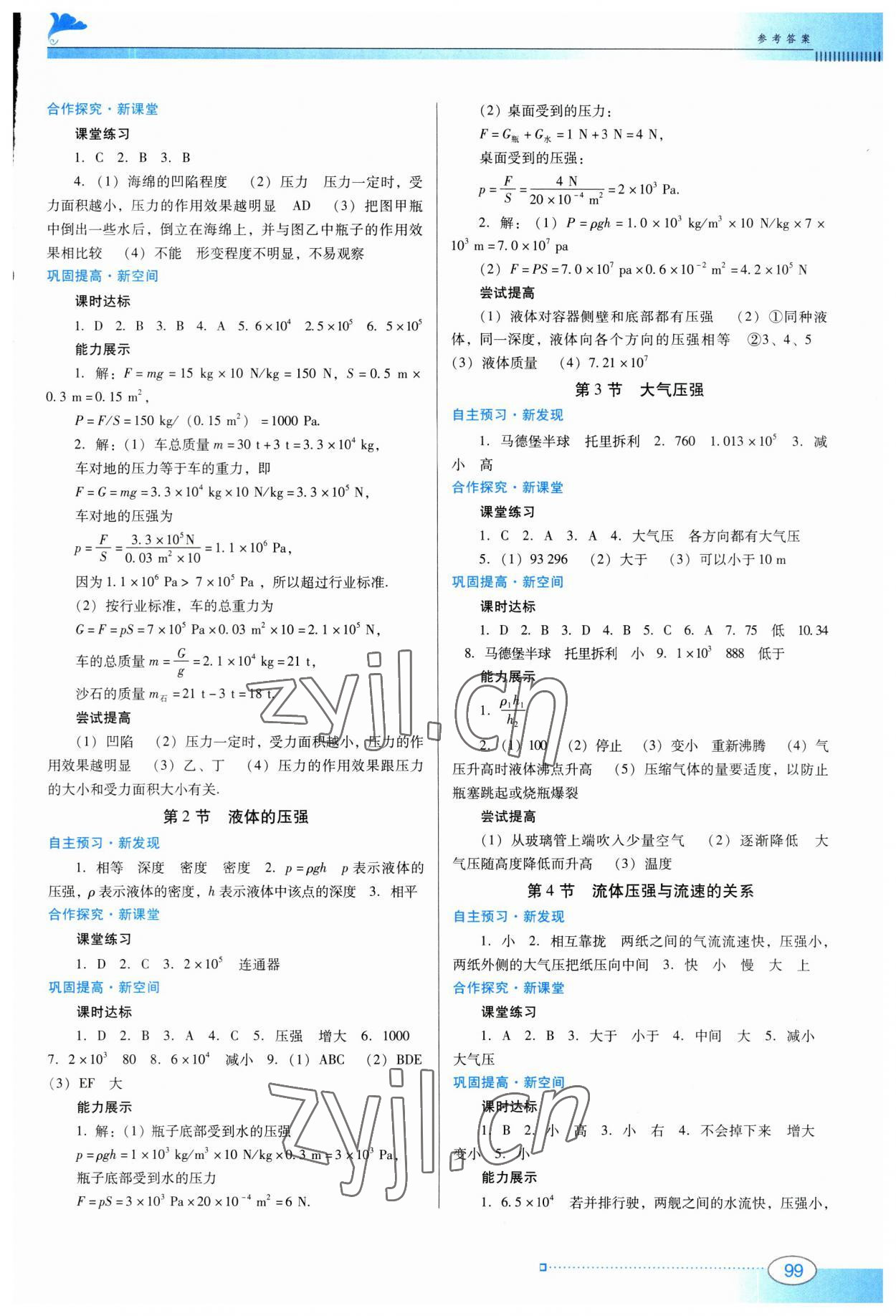 2023年南方新課堂金牌學案八年級物理下冊人教版 第3頁