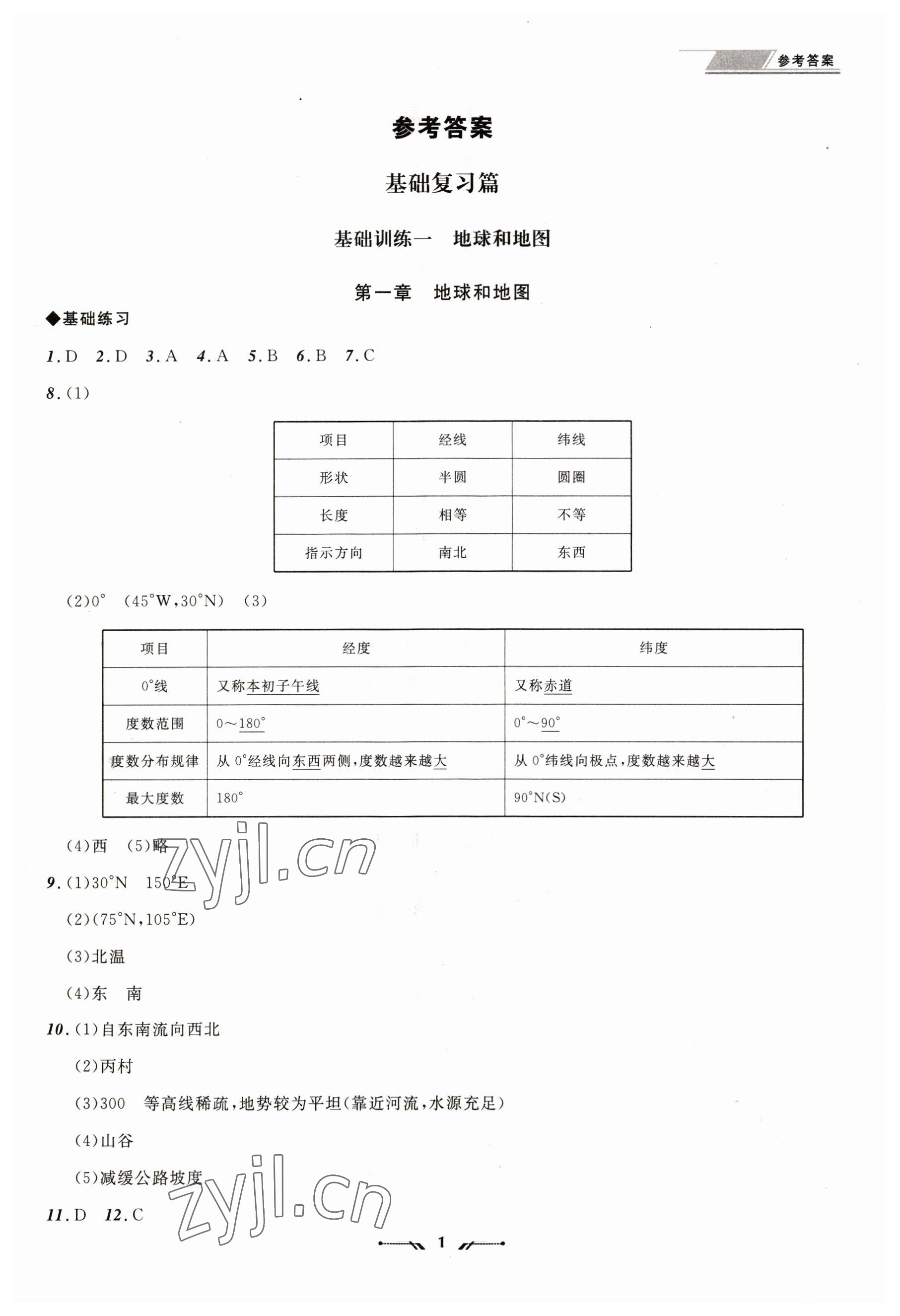 2023年中考全程复习训练地理大连专版 第1页