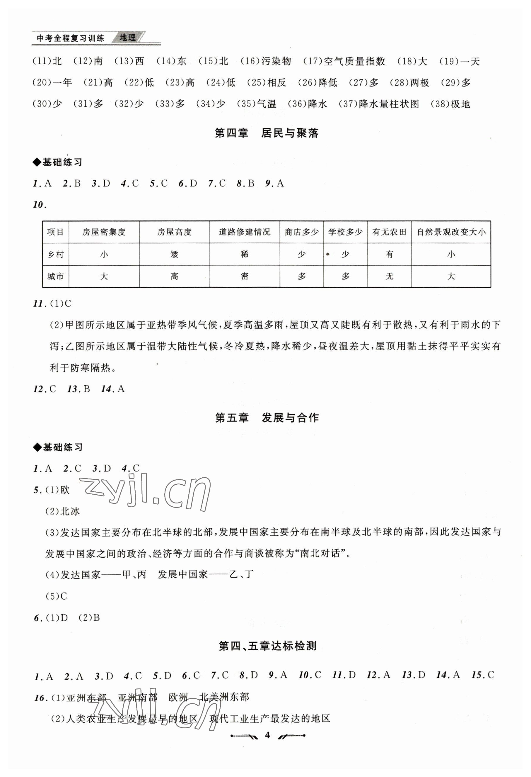 2023年中考全程復(fù)習(xí)訓(xùn)練地理大連專版 第4頁