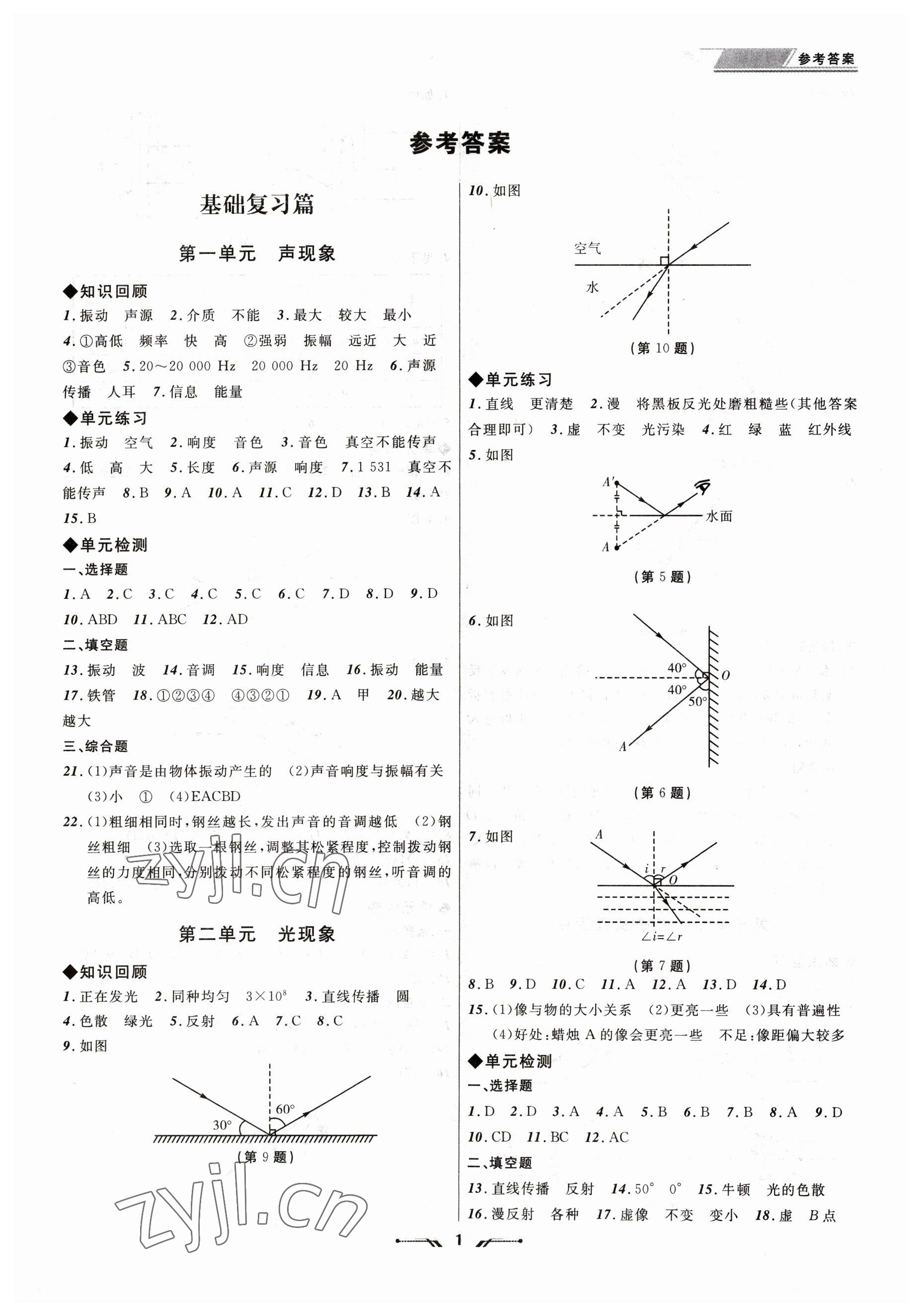 2023年中考全程复习训练物理大连专版 第1页