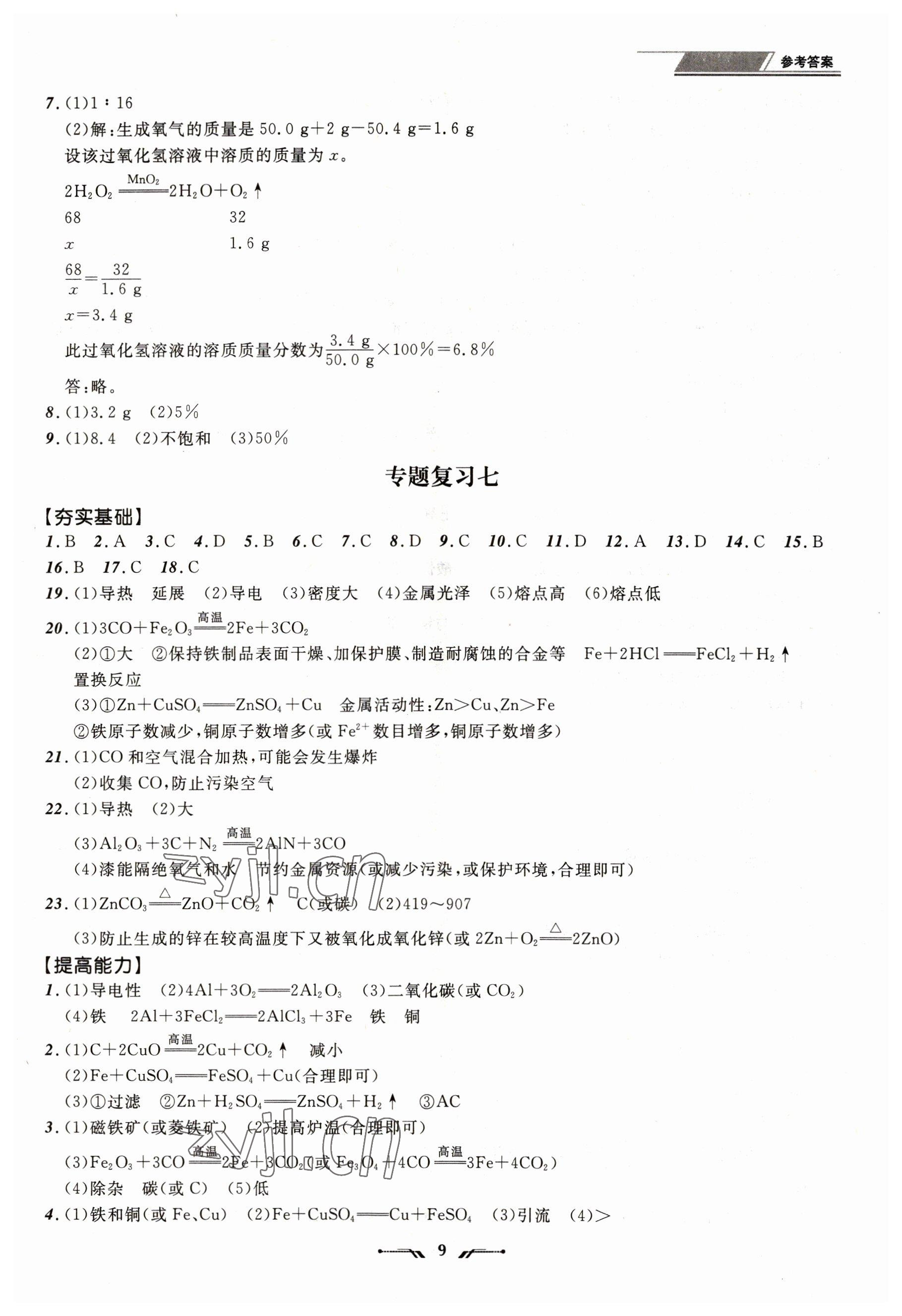 2023年中考全程復(fù)習(xí)訓(xùn)練化學(xué)大連專(zhuān)版 第9頁(yè)