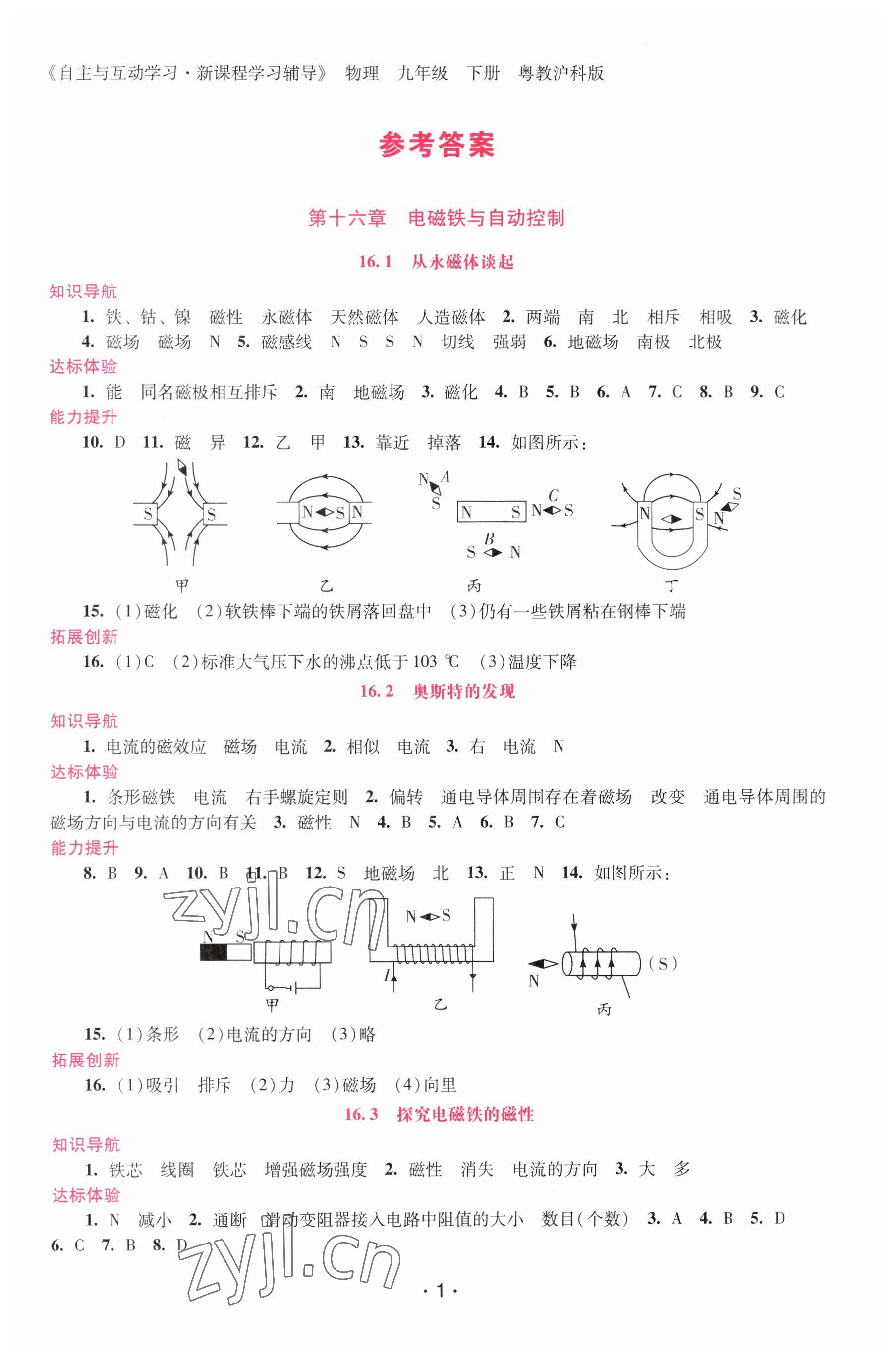 2023年新課程學(xué)習(xí)輔導(dǎo)九年級(jí)物理下冊(cè)滬粵版 第1頁(yè)