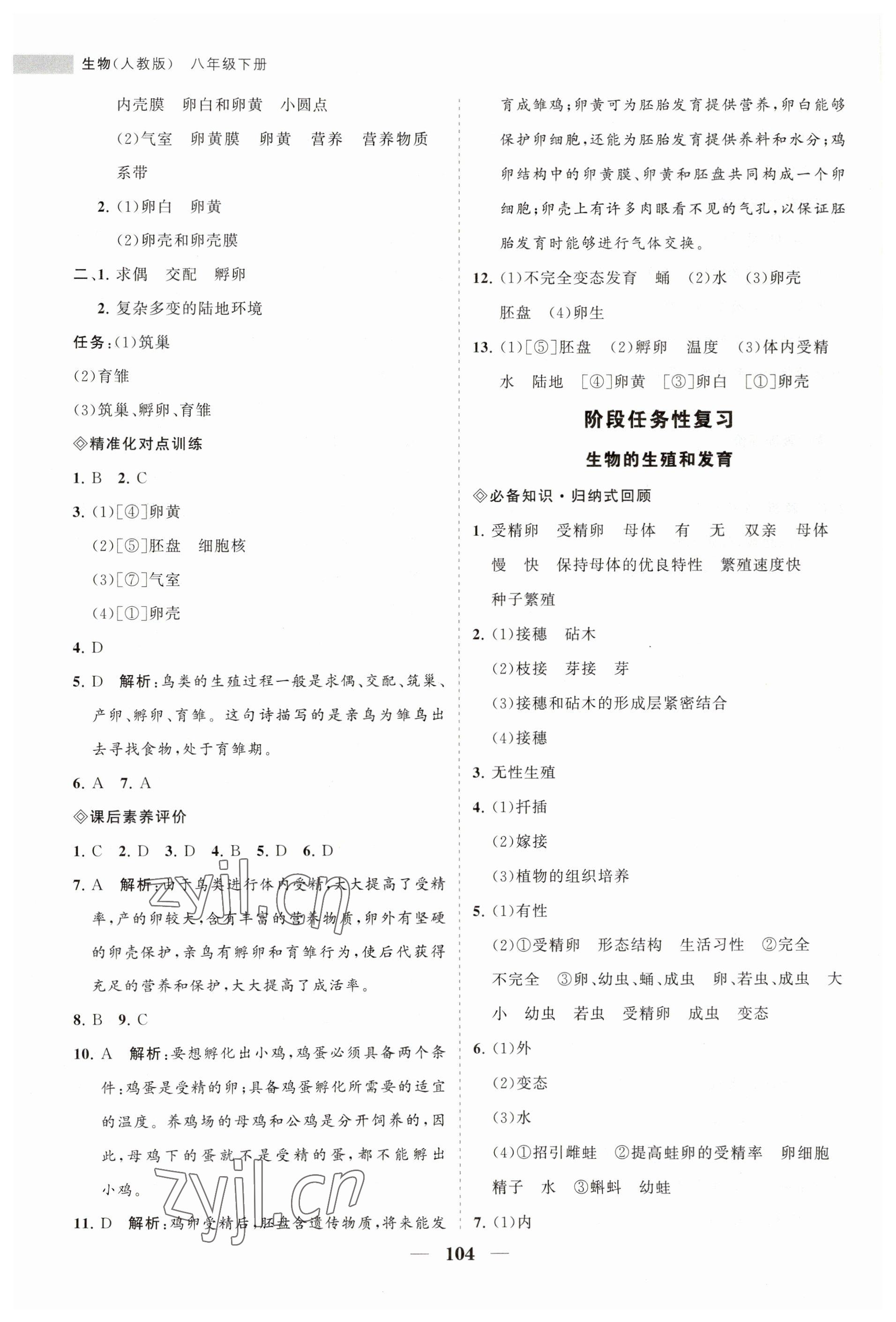 2023年新課程同步練習冊八年級生物下冊人教版 第4頁