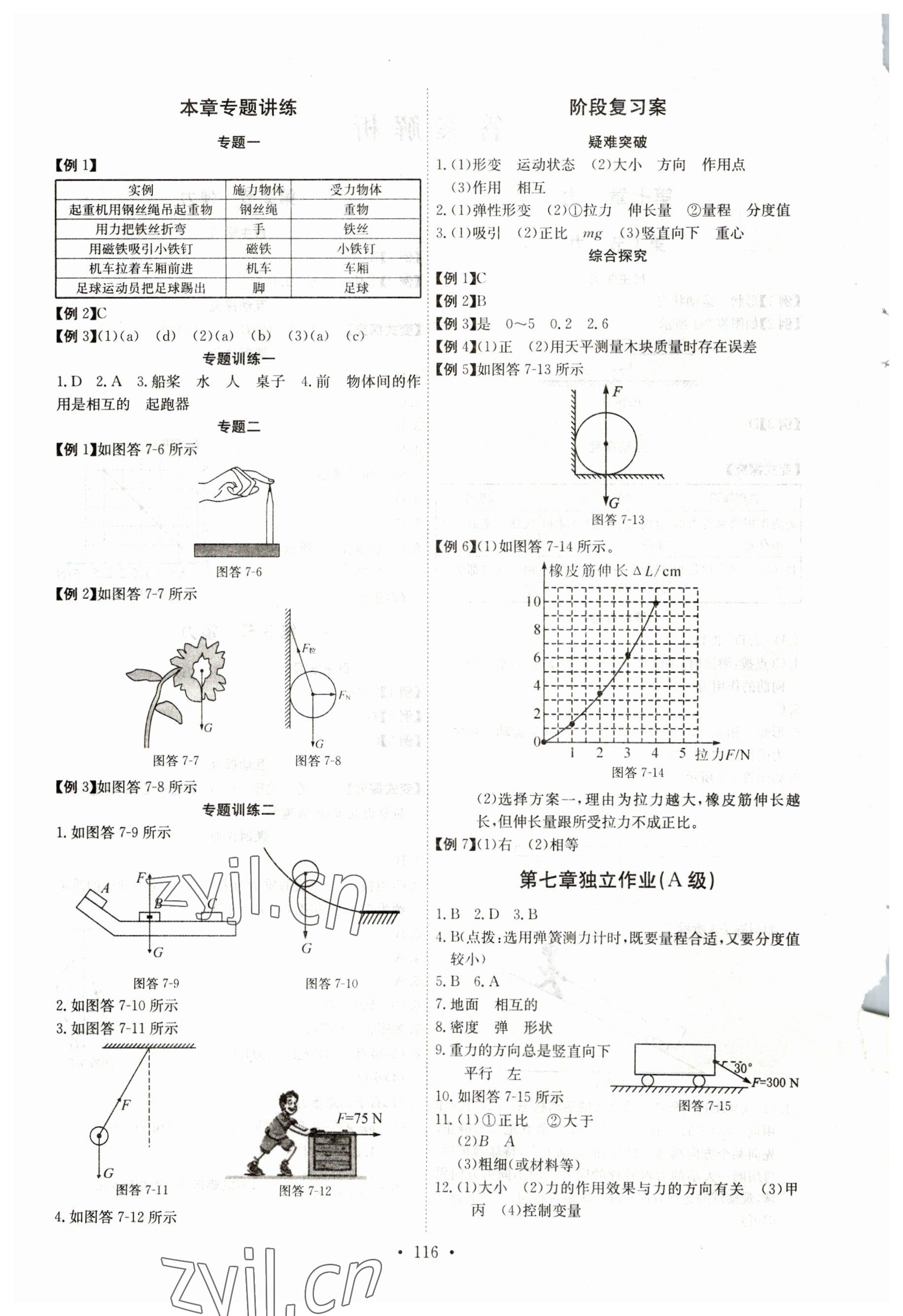 2023年長江全能學(xué)案同步練習(xí)冊八年級物理下冊人教版 參考答案第2頁