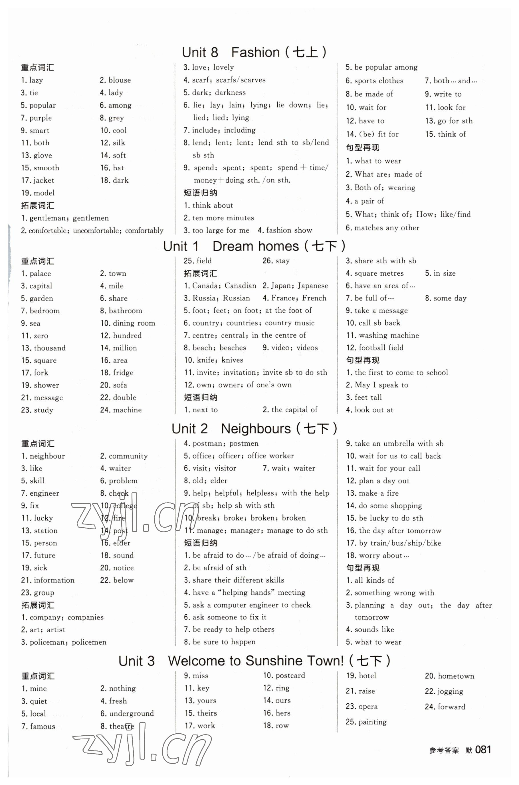 2023年全品中考復(fù)習(xí)方案英語(yǔ)連云港專版 參考答案第3頁(yè)