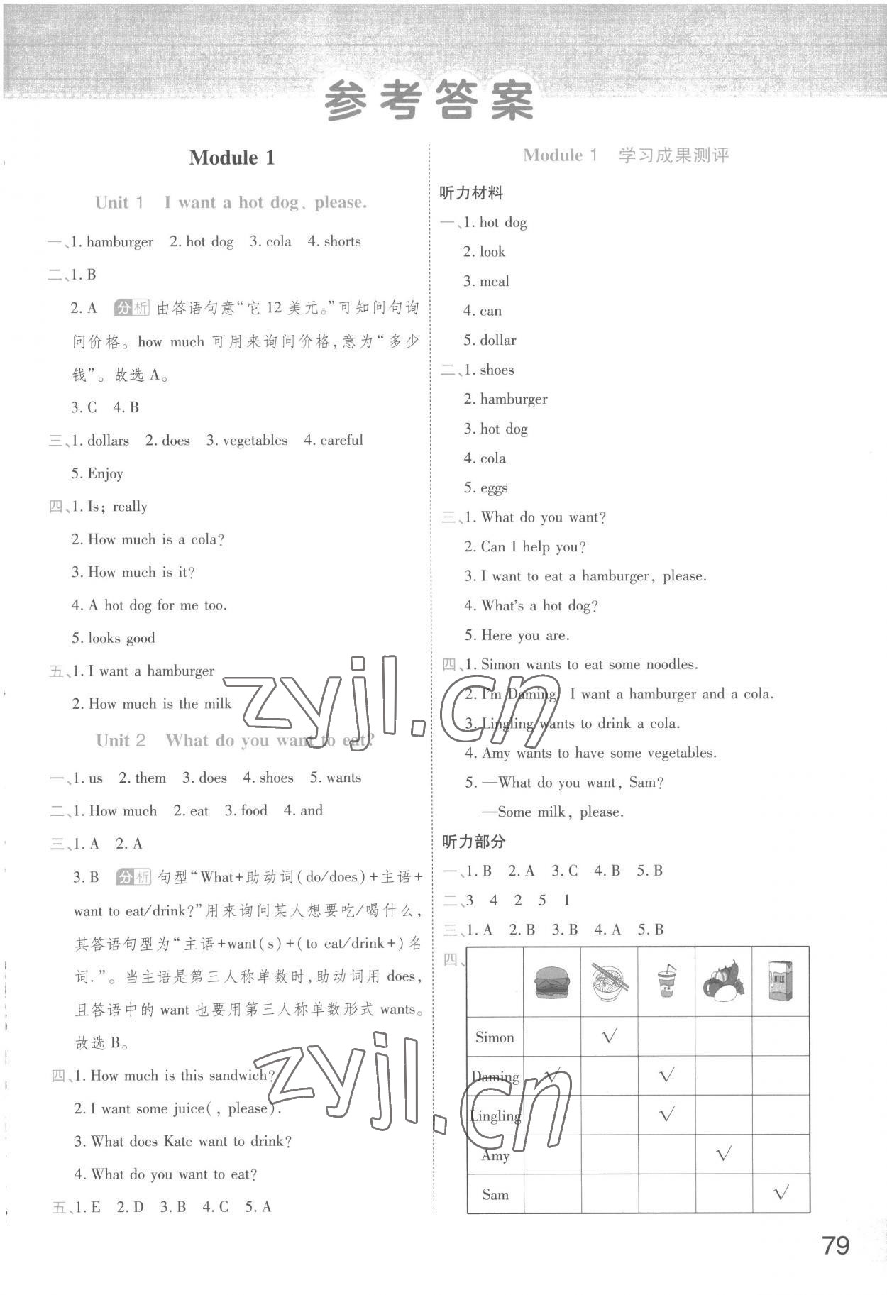 2023年黃岡同步練一日一練六年級英語下冊外研版 參考答案第1頁