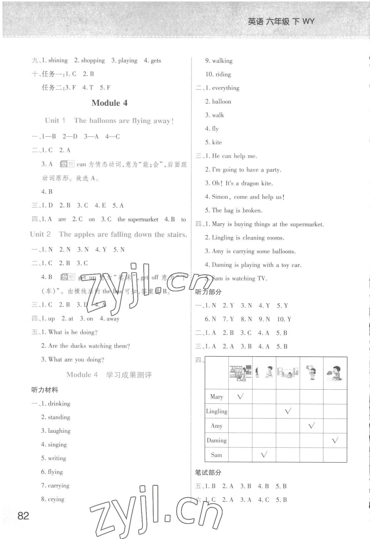 2023年黃岡同步練一日一練六年級英語下冊外研版 參考答案第4頁