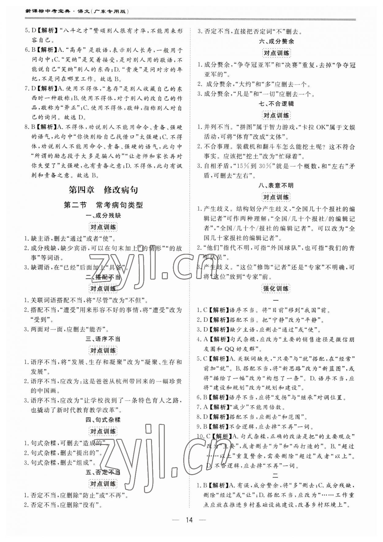 2023年新课标中考宝典语文广东专版 第14页