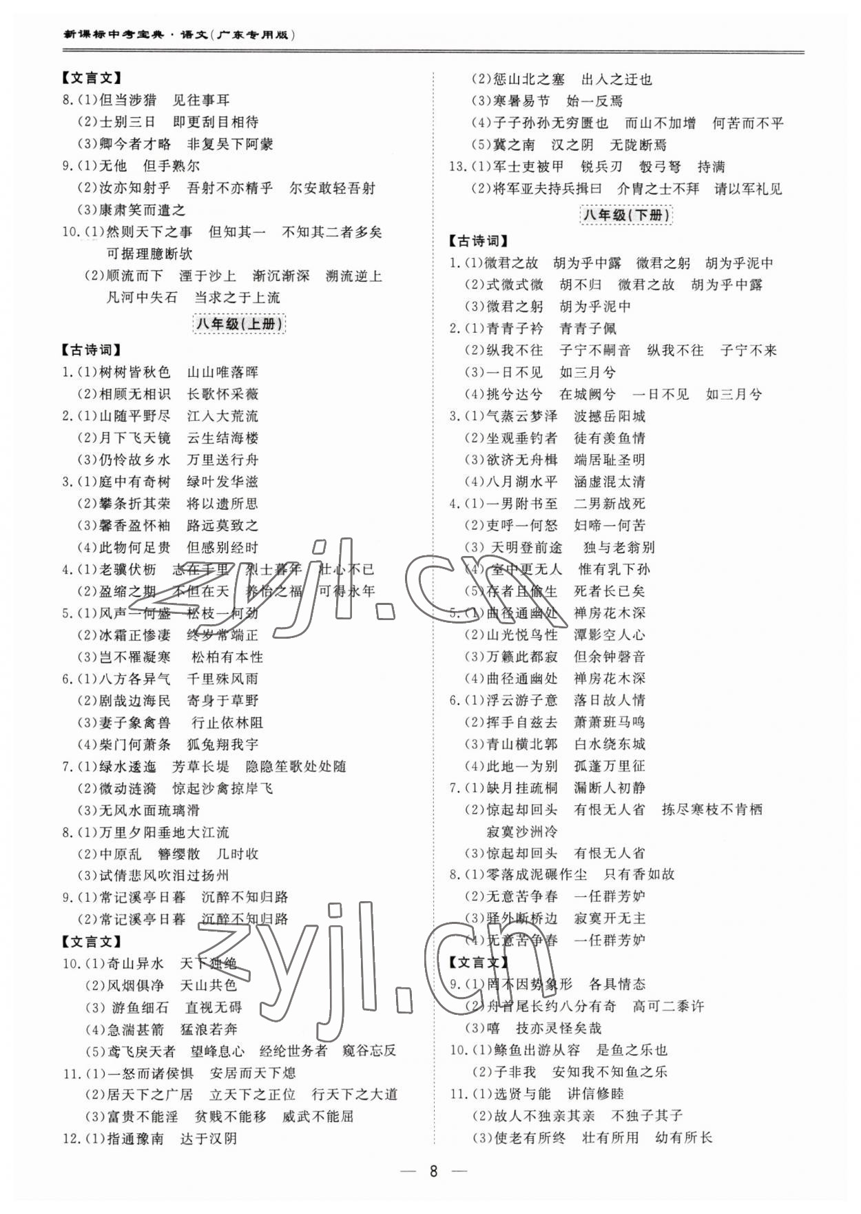 2023年新课标中考宝典语文广东专版 第8页