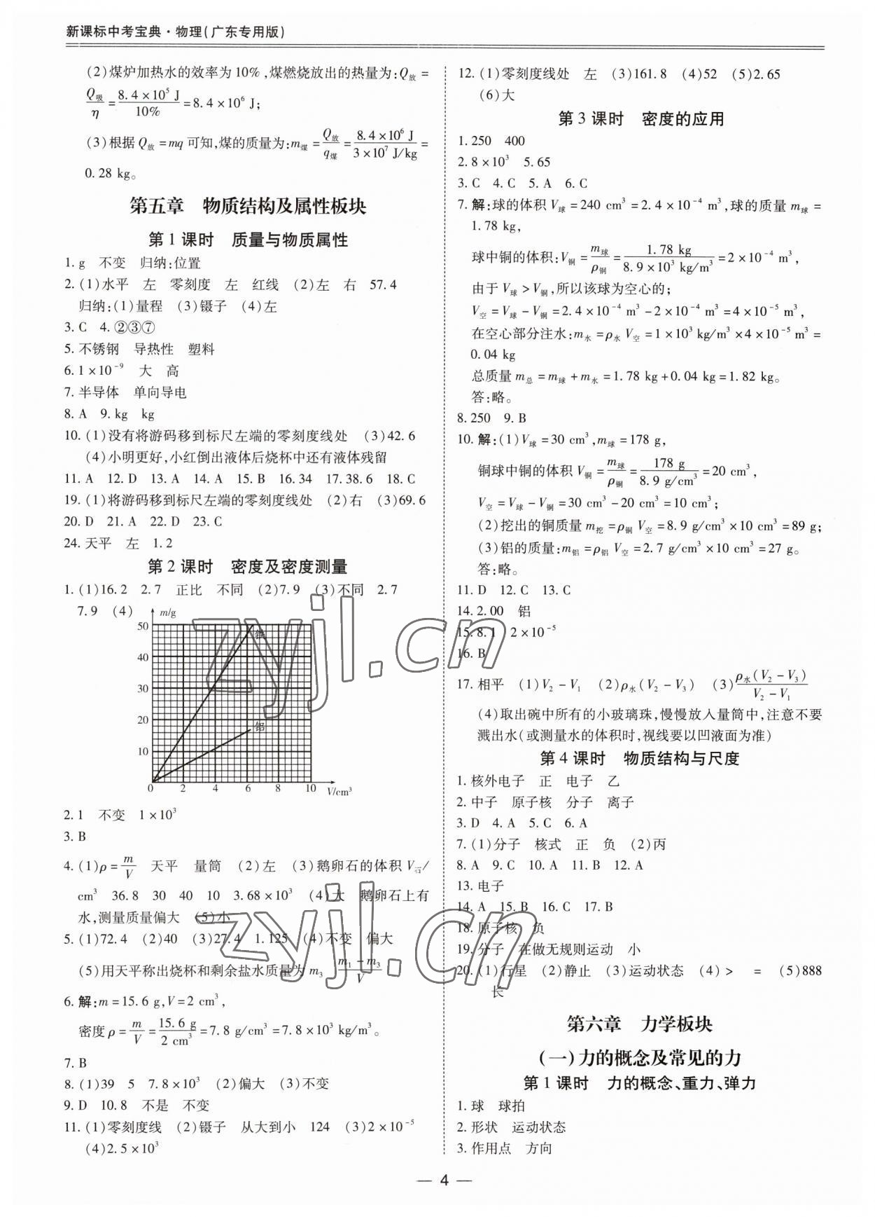 2023年新課標中考寶典物理廣東專版 參考答案第4頁