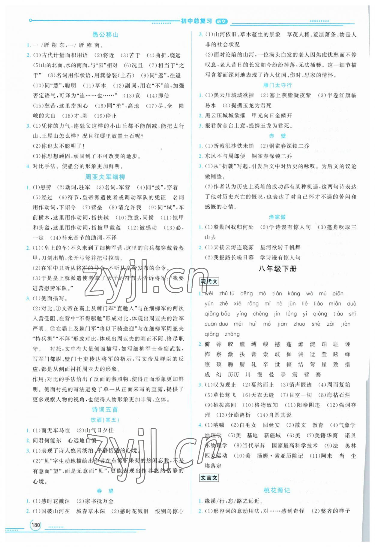 2023年初中總復(fù)習(xí)山東文藝出版社語文中考淄博專版 第8頁