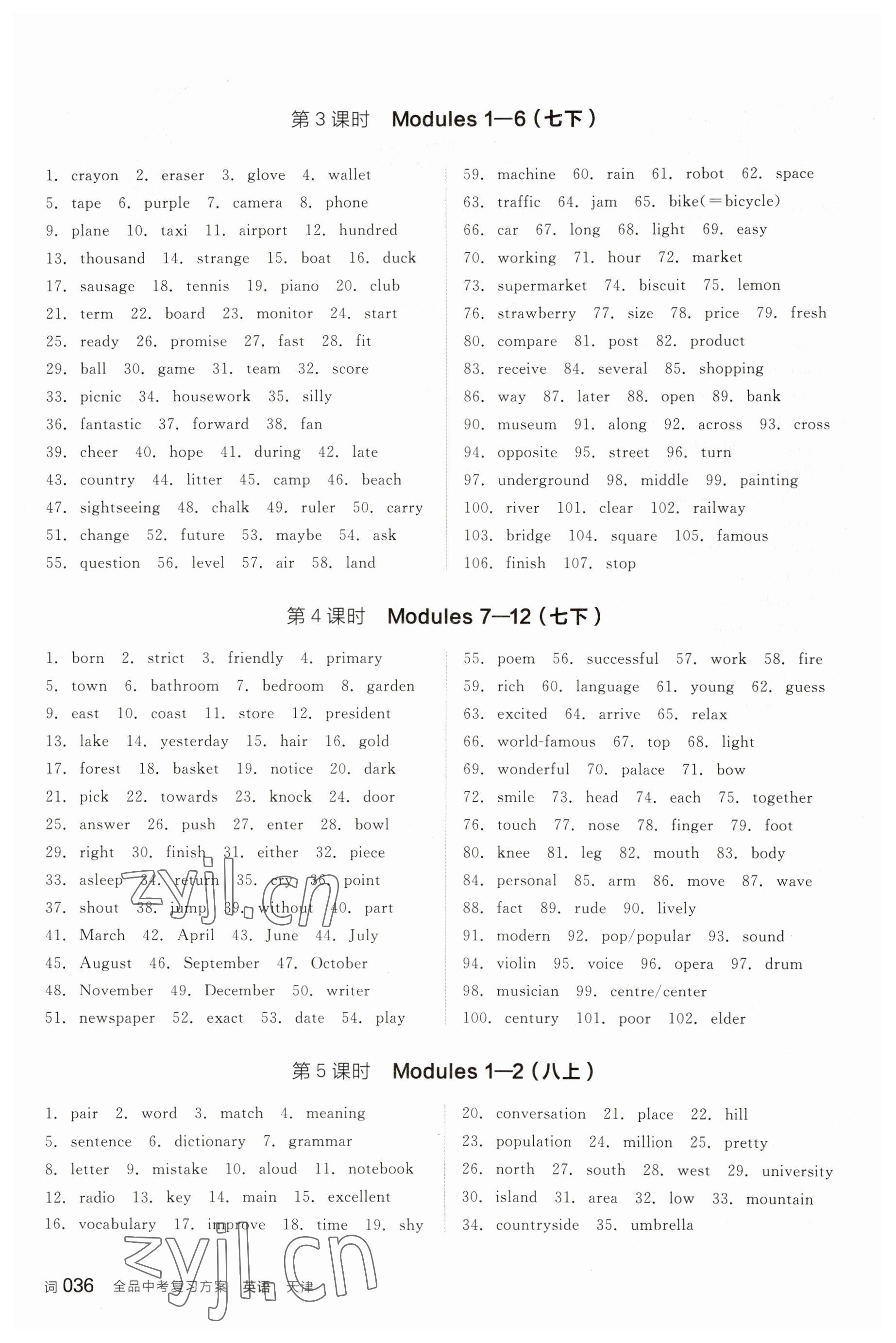 2023年全品中考復習方案英語天津專版 參考答案第2頁