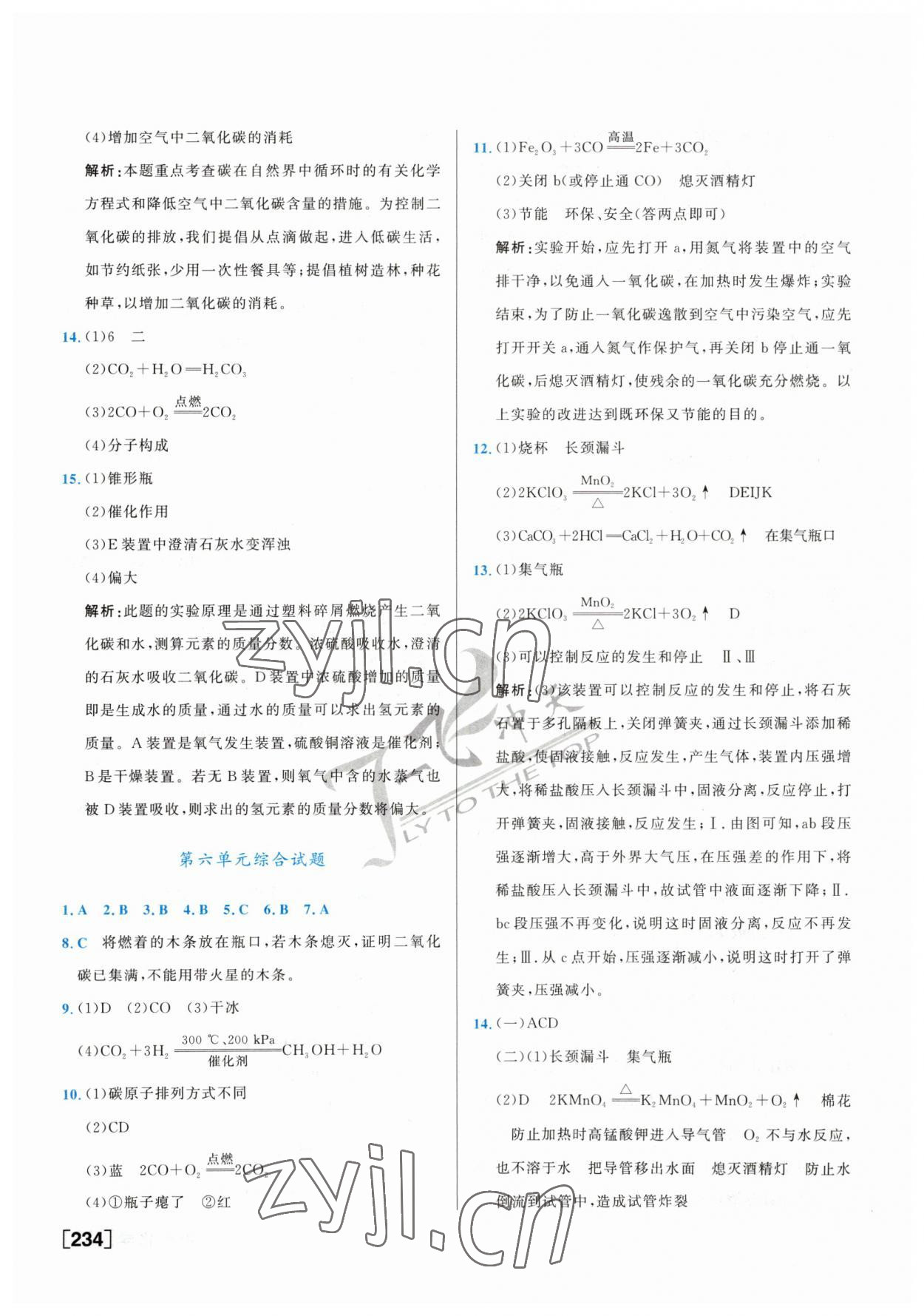 2023年一飞冲天中考专项精品试题分类化学 参考答案第10页