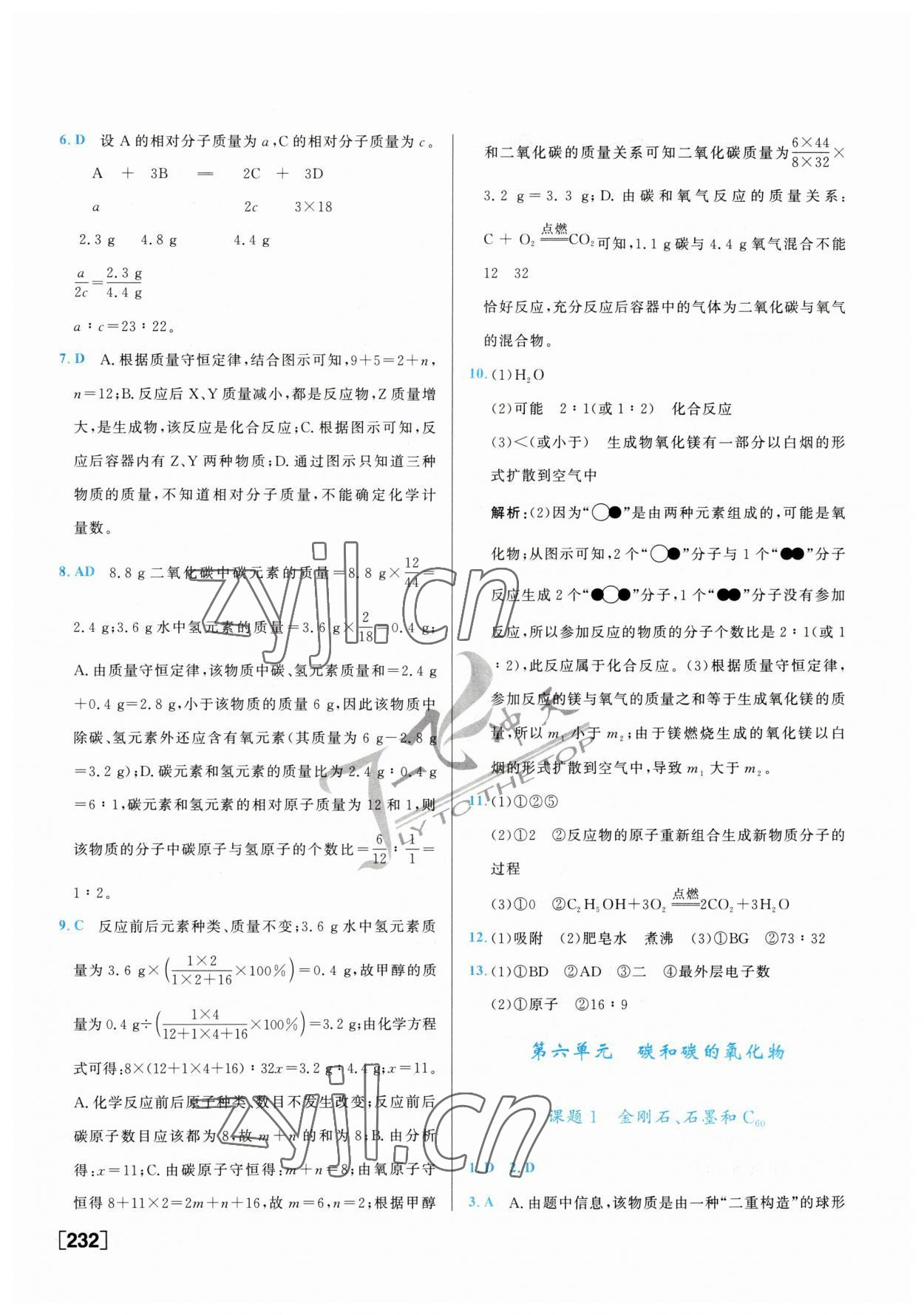 2023年一飛沖天中考專項精品試題分類化學 參考答案第8頁