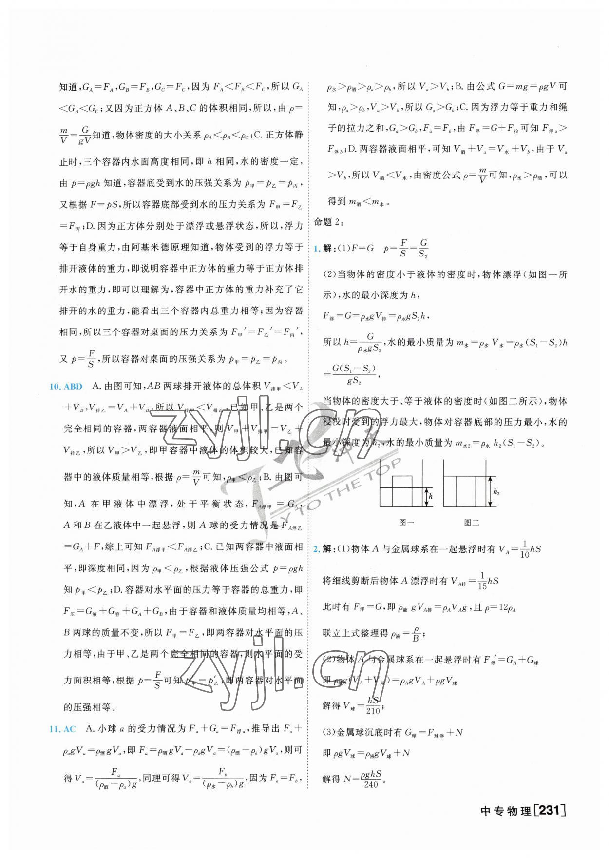 2023年一飛沖天中考專項(xiàng)精品試題分類物理 參考答案第7頁