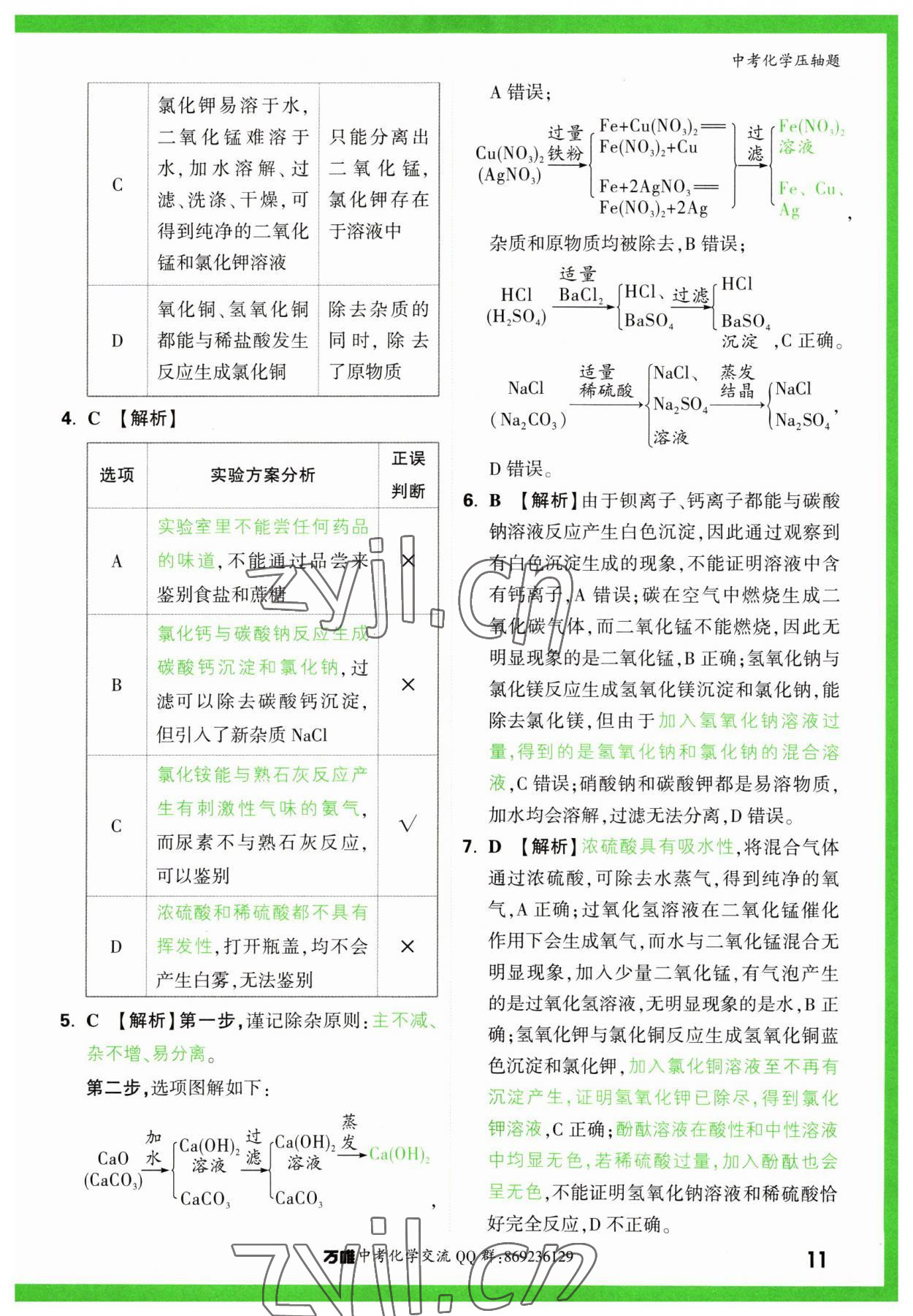 2023年萬唯中考壓軸題化學(xué)中考 第11頁