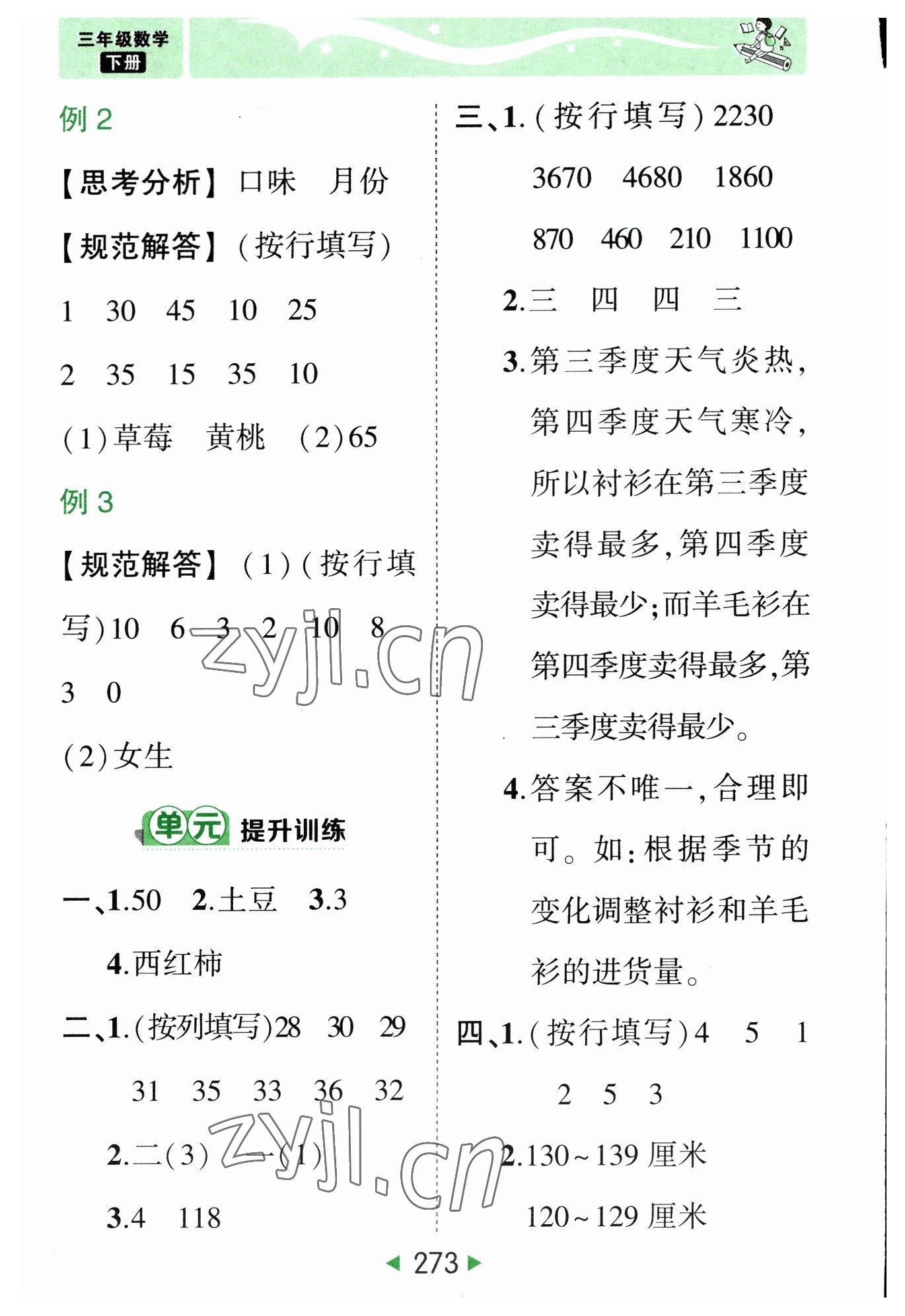 2023年黃岡狀元成才路狀元大課堂三年級(jí)數(shù)學(xué)下冊(cè)人教版 參考答案第15頁(yè)