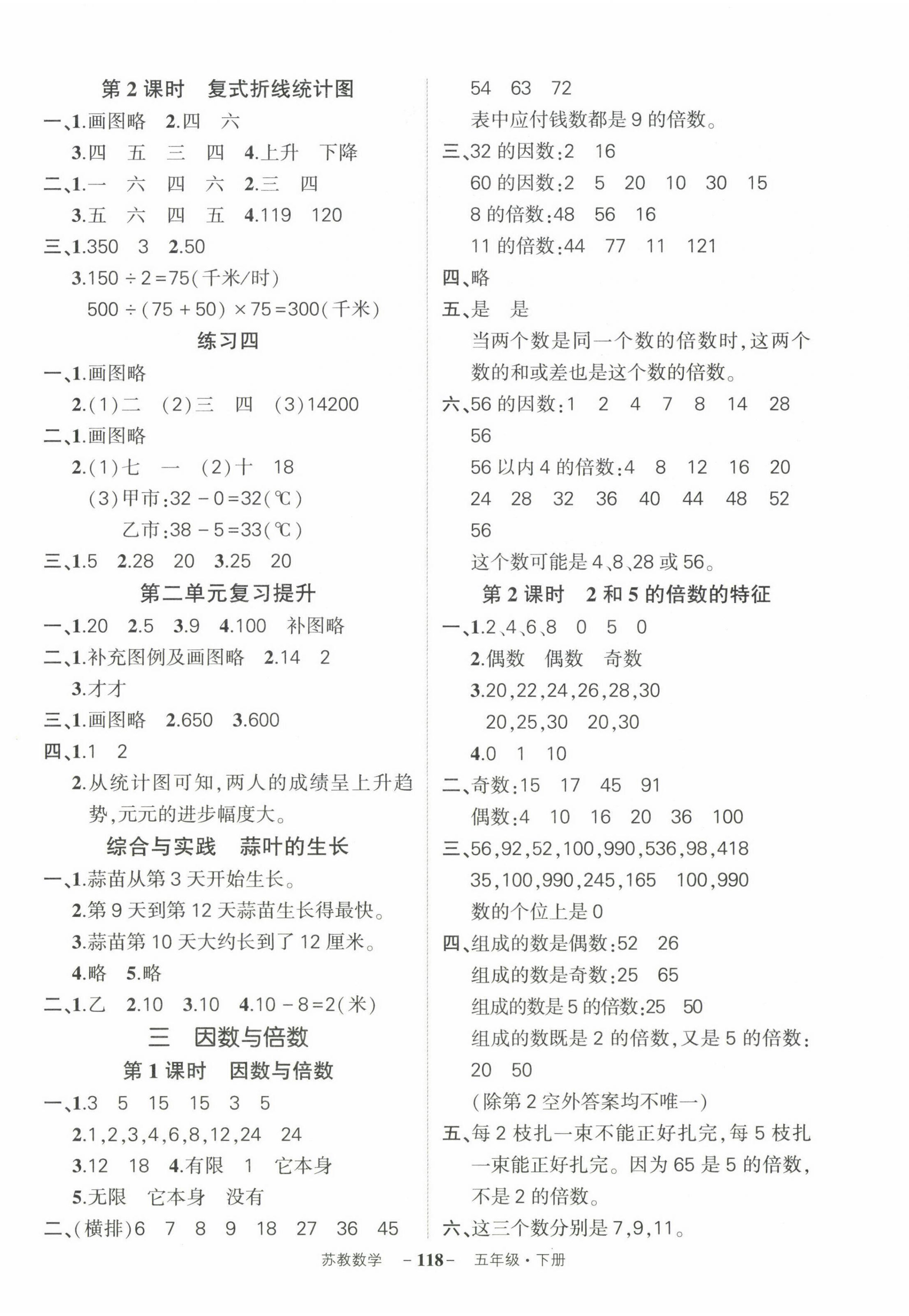 2023年狀元成才路創(chuàng)優(yōu)作業(yè)100分五年級數(shù)學下冊蘇教版 參考答案第4頁