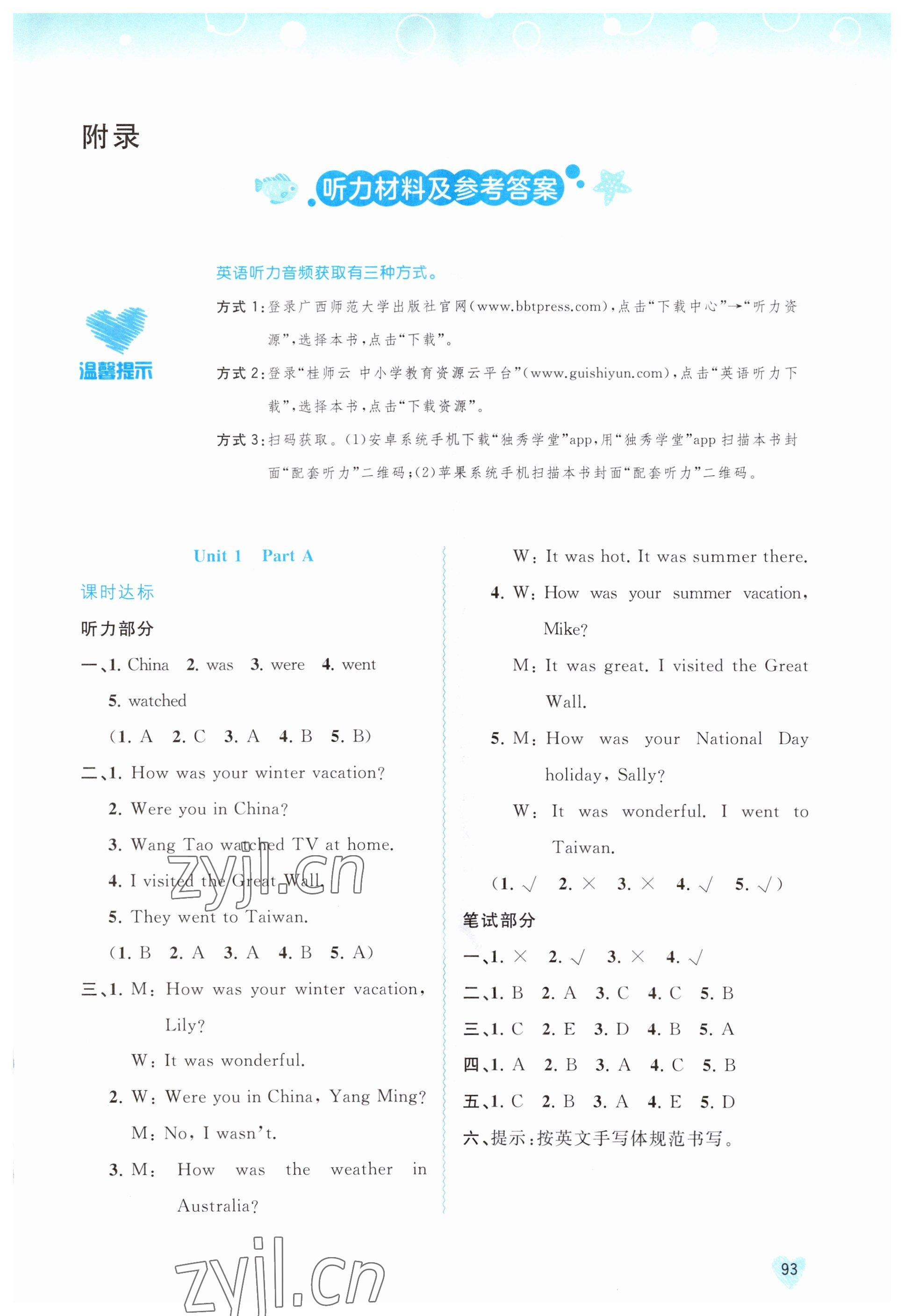 2023年新課程學(xué)習(xí)與測(cè)評(píng)同步學(xué)習(xí)五年級(jí)英語(yǔ)下冊(cè)福建教育版 第1頁(yè)