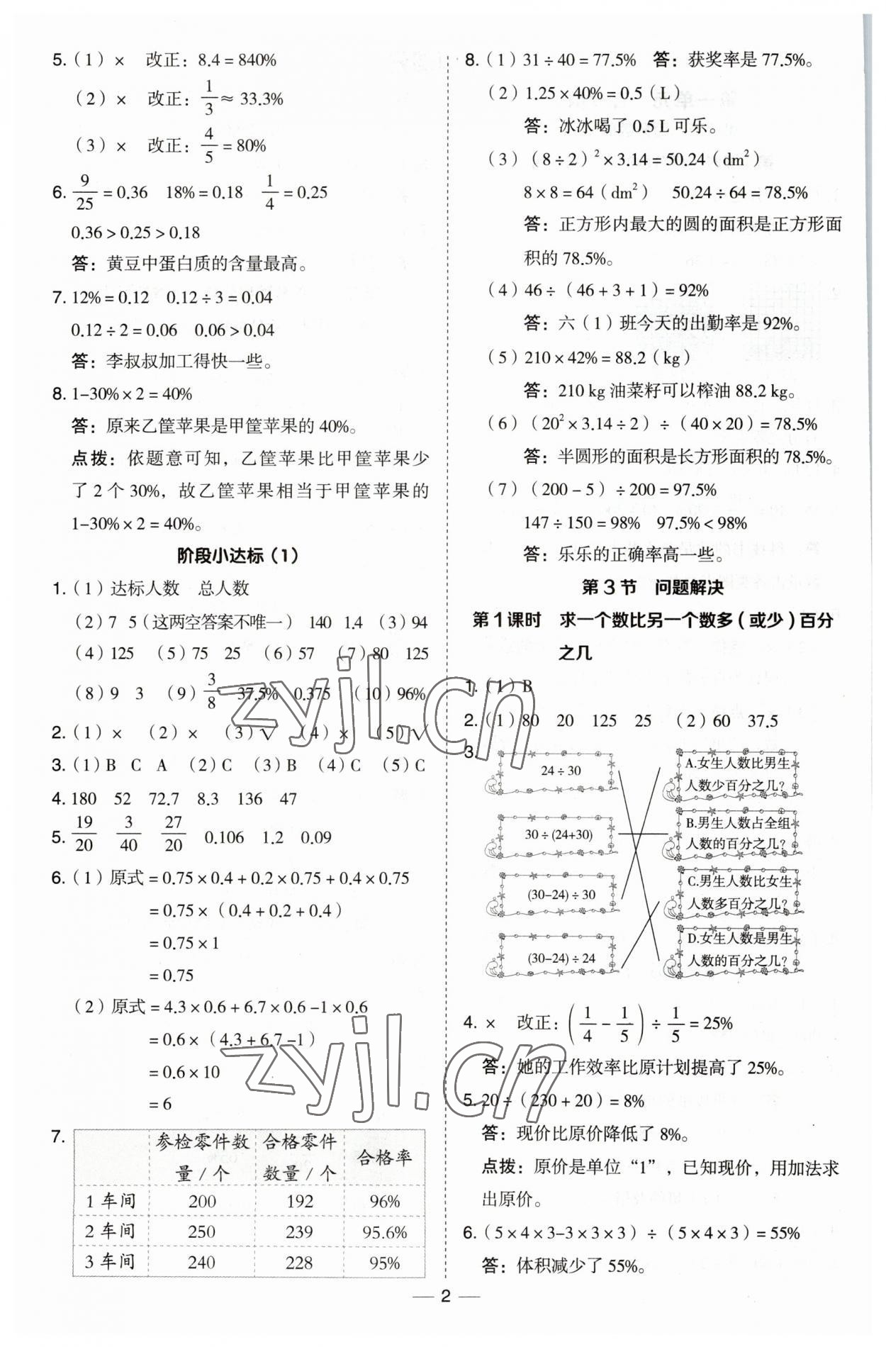 2023年綜合應(yīng)用創(chuàng)新題典中點(diǎn)六年級數(shù)學(xué)下冊西師大版 第2頁