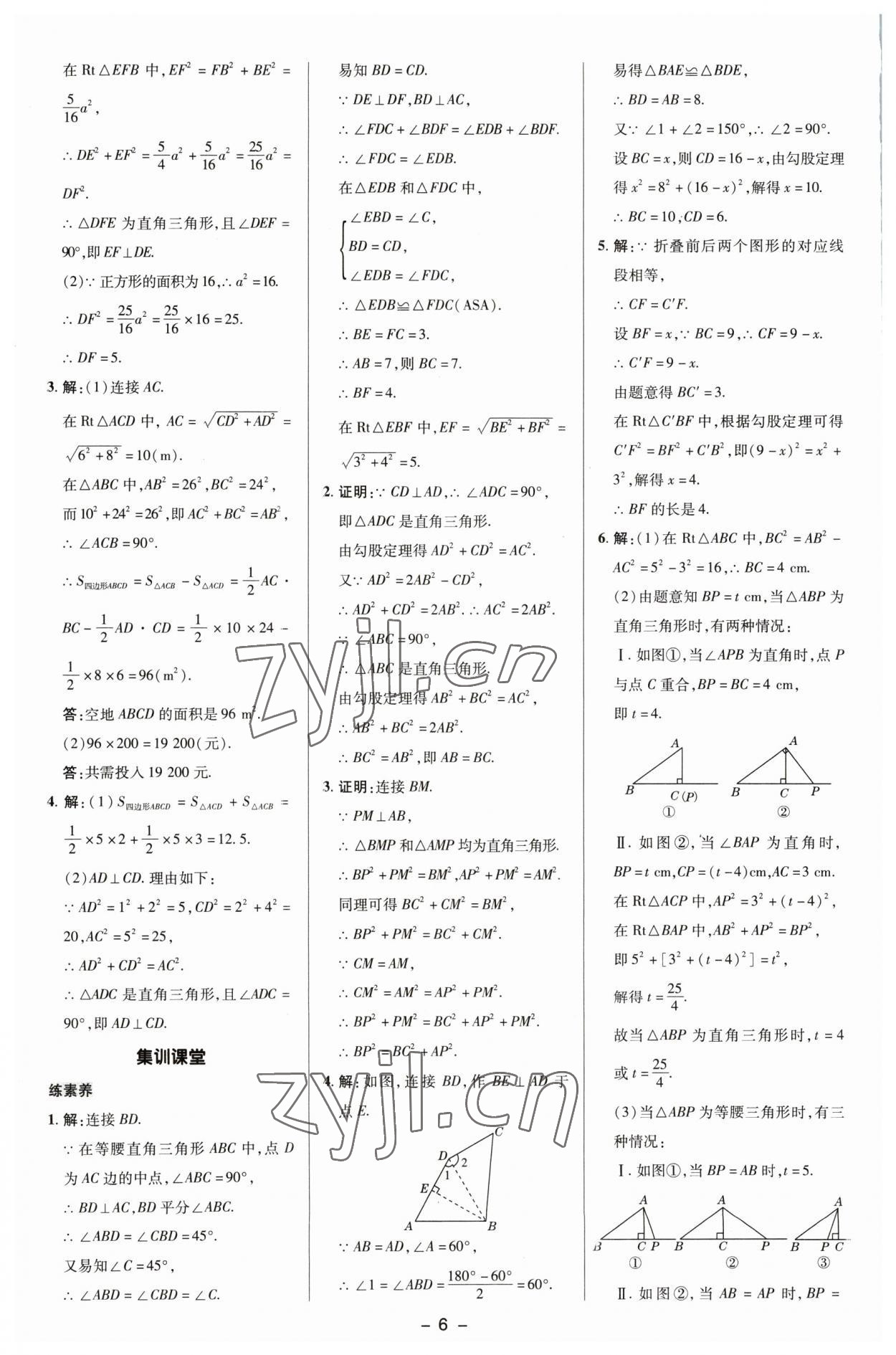 2023年综合应用创新题典中点八年级数学下册湘教版 参考答案第5页