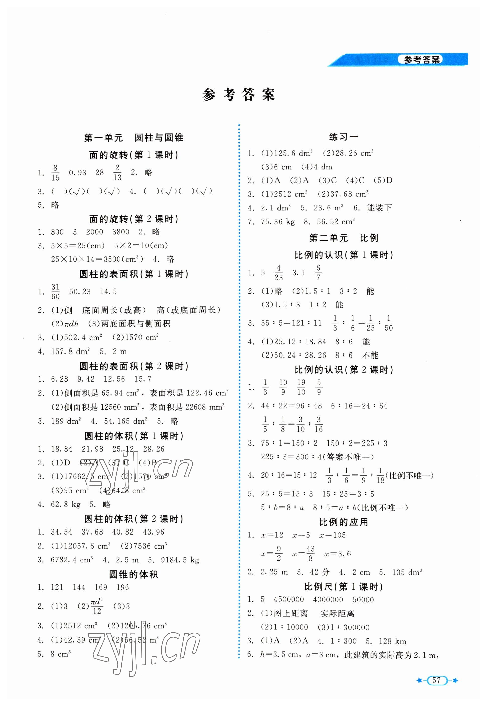 2023年新課標(biāo)同步單元練習(xí)六年級數(shù)學(xué)下冊北師大版 第1頁