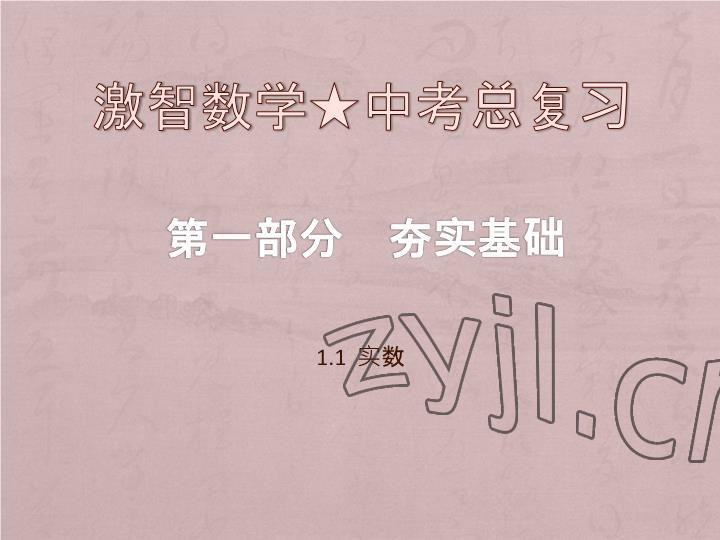 2023年激智數學中考總復習 參考答案第1頁