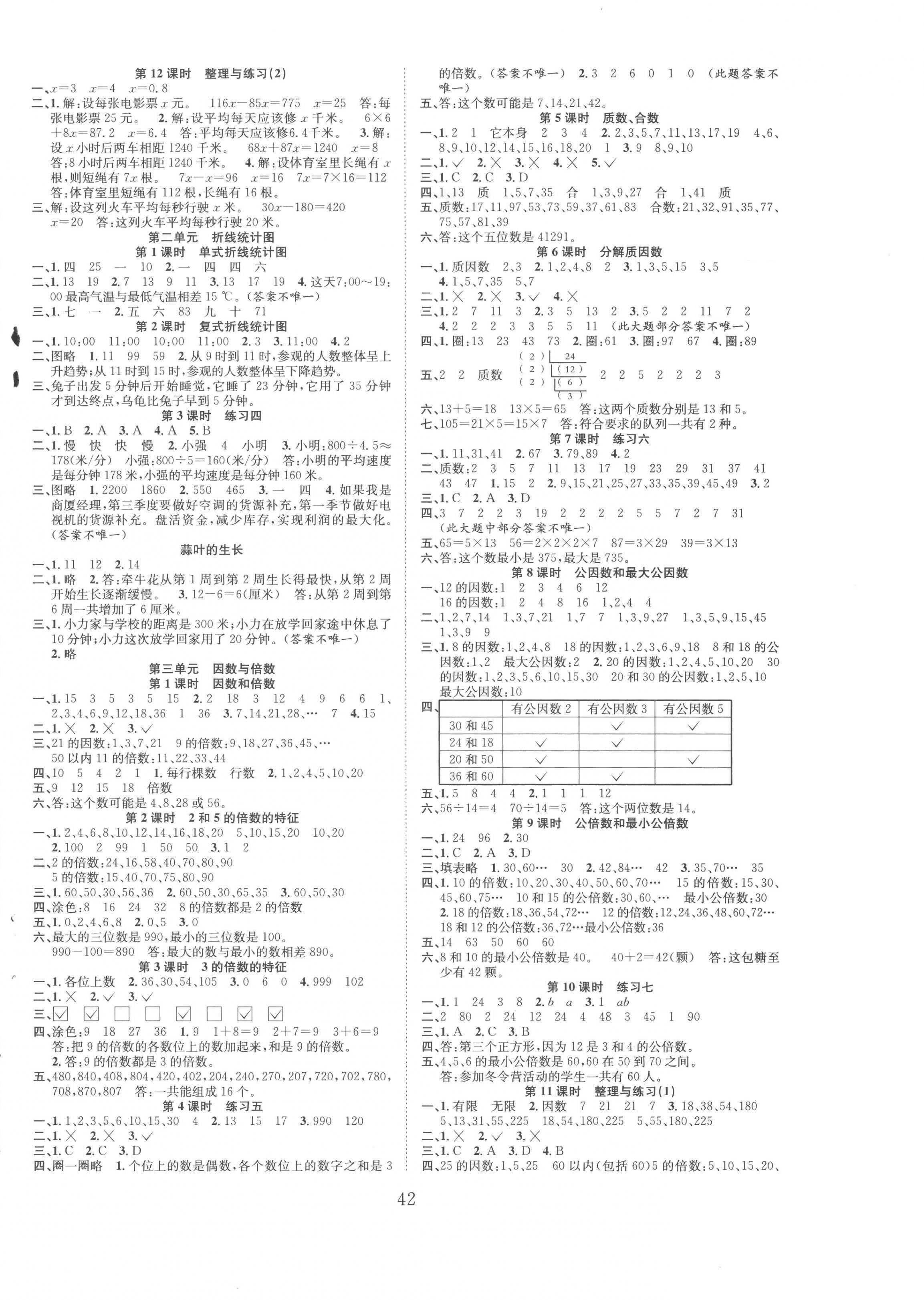 2023年新经典练与测五年级数学下册苏教版 第2页