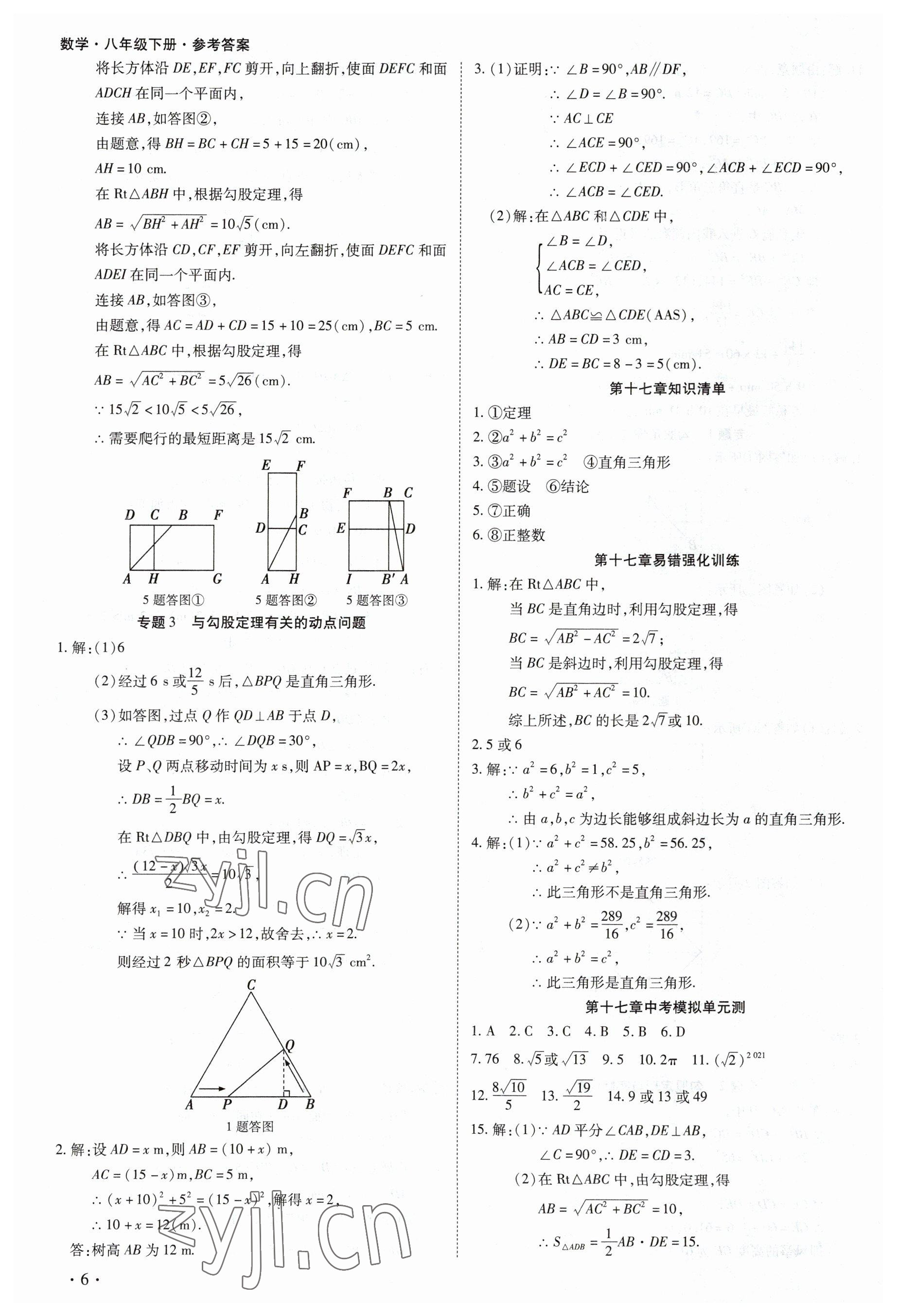 2023年中考123全程导练八年级数学下册人教版 第6页