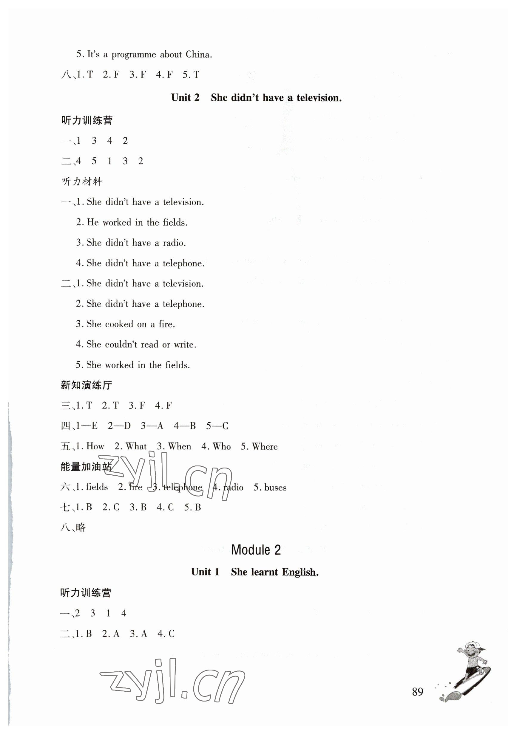 2023年同步練習(xí)冊(cè)文心出版社五年級(jí)英語(yǔ)下冊(cè)外研版 參考答案第2頁(yè)