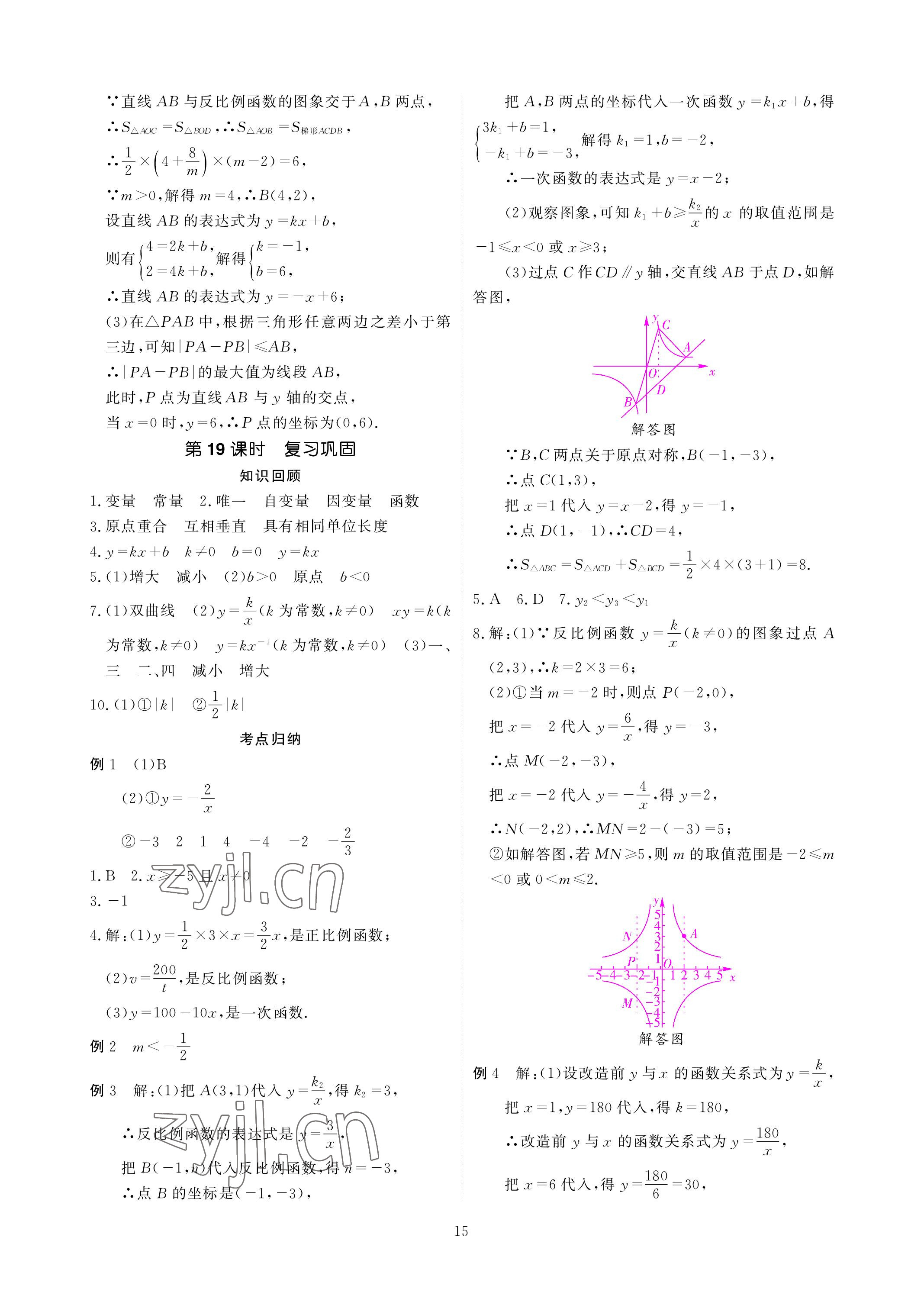 2023年优课堂给力A加八年级数学下册华师大版 参考答案第15页