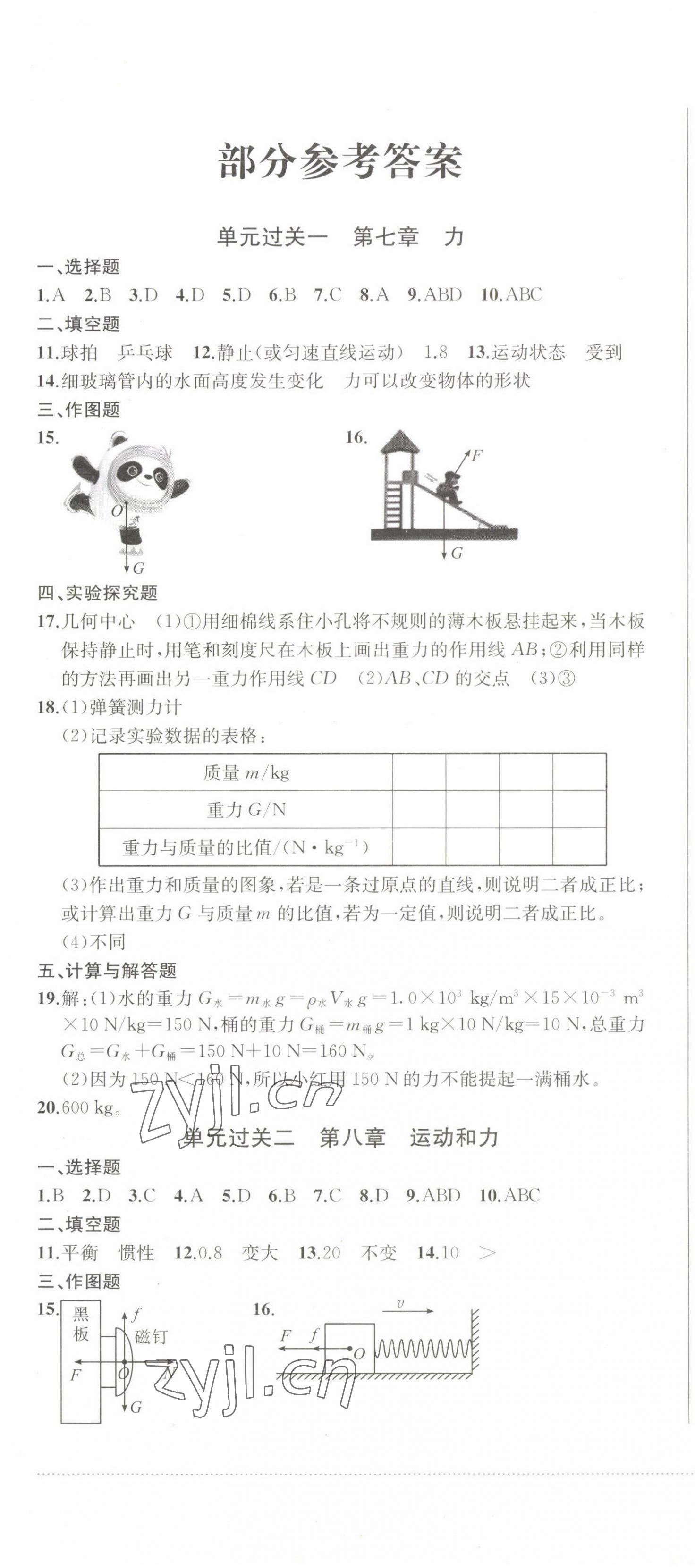 2023年精練過關(guān)四川教育出版社八年級物理下冊人教版 第1頁