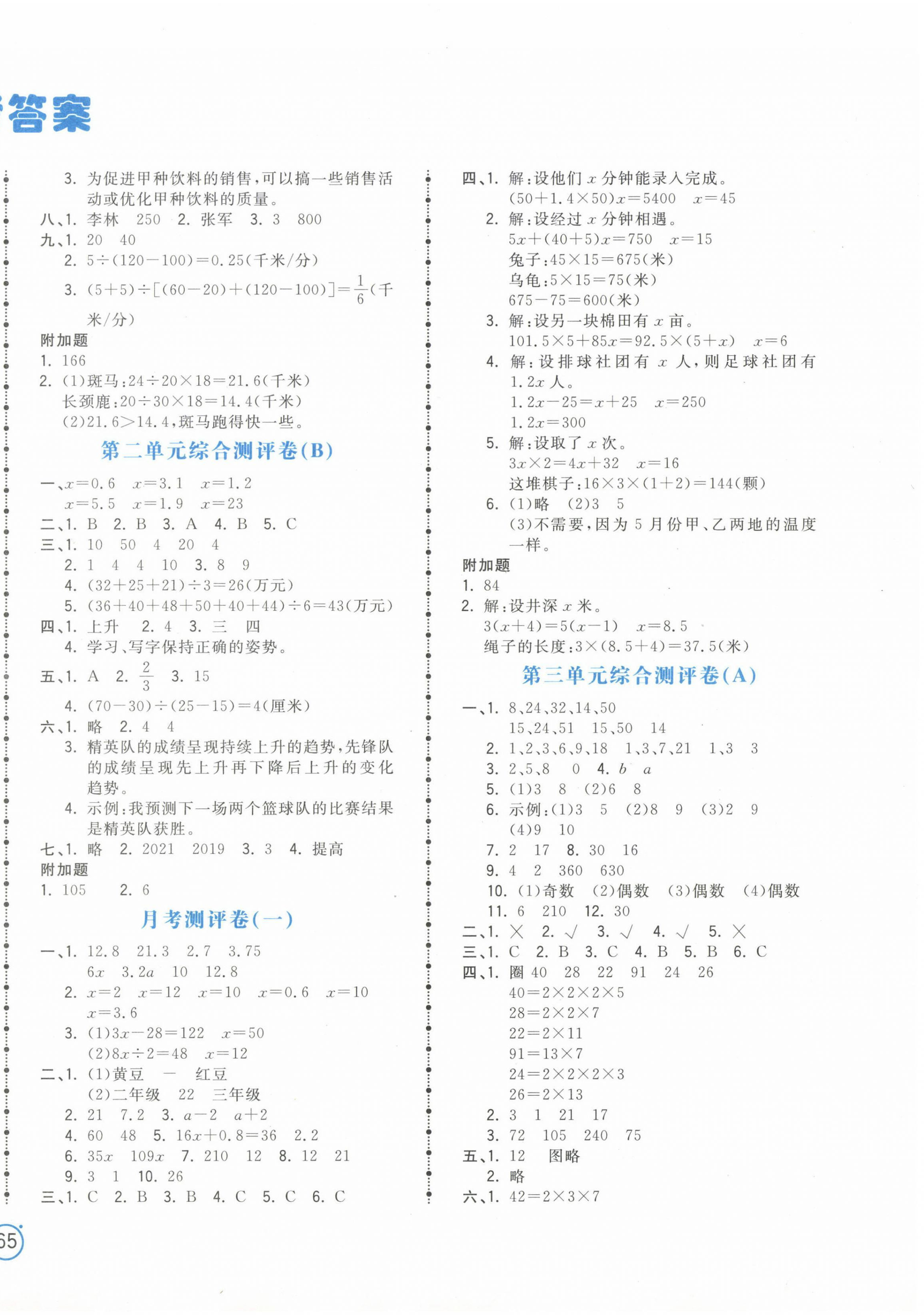 2023年奪冠金卷五年級數(shù)學(xué)下冊蘇教版 第2頁