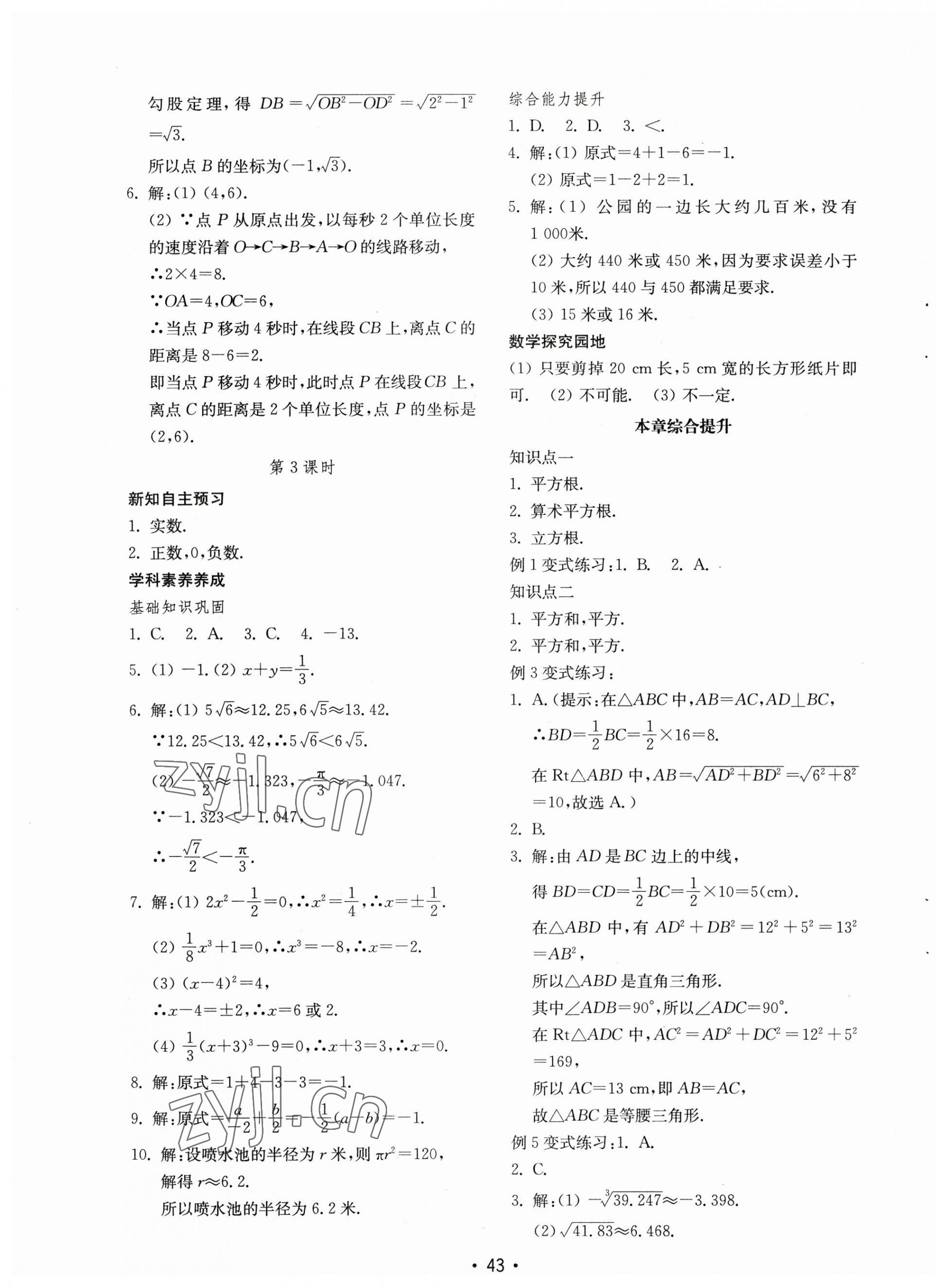 2023年初中基础训练山东教育出版社八年级数学下册青岛版 参考答案第11页