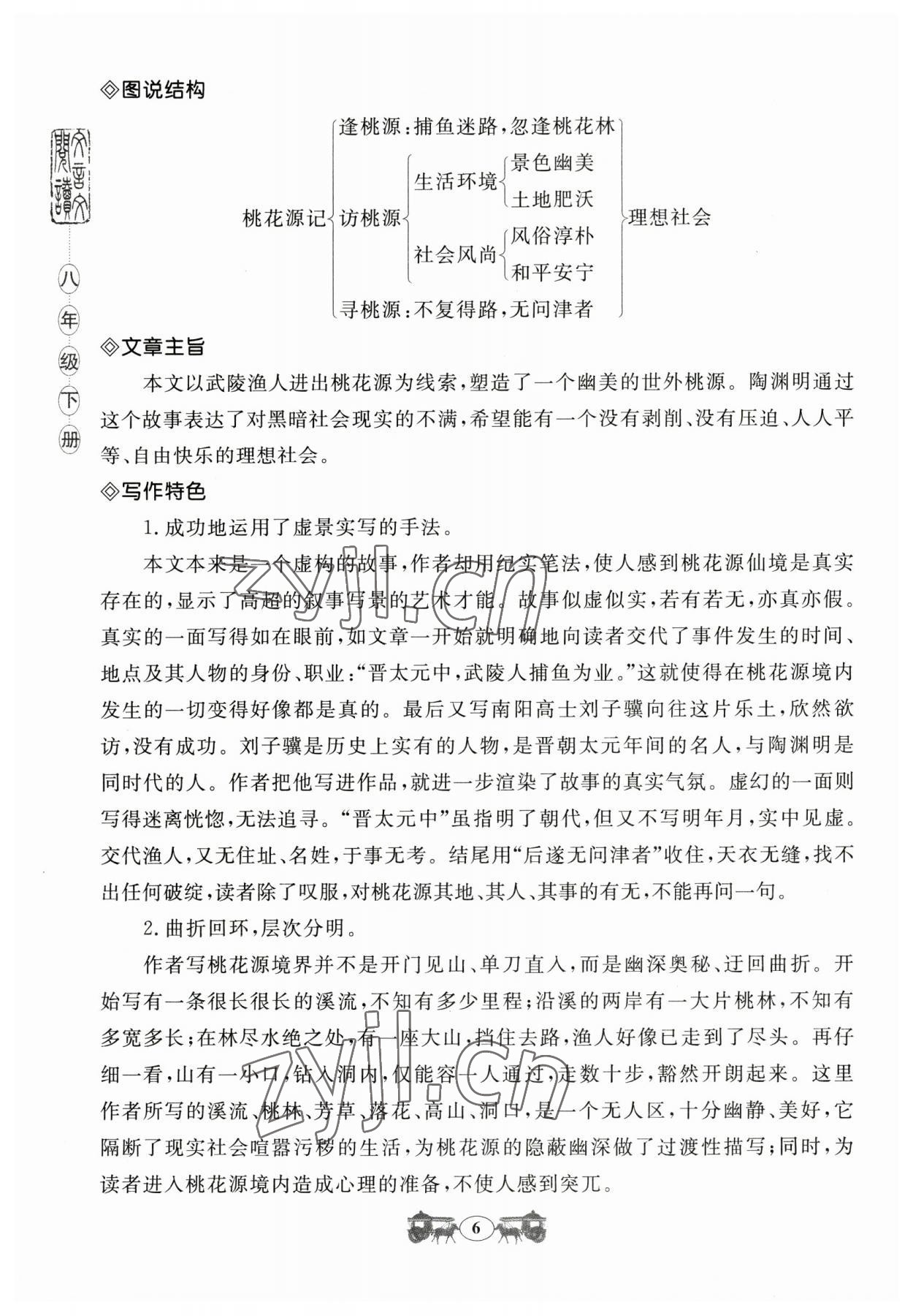 2023年初中文言文閱讀訓練山東科學技術出版社八年級語文人教版 參考答案第6頁