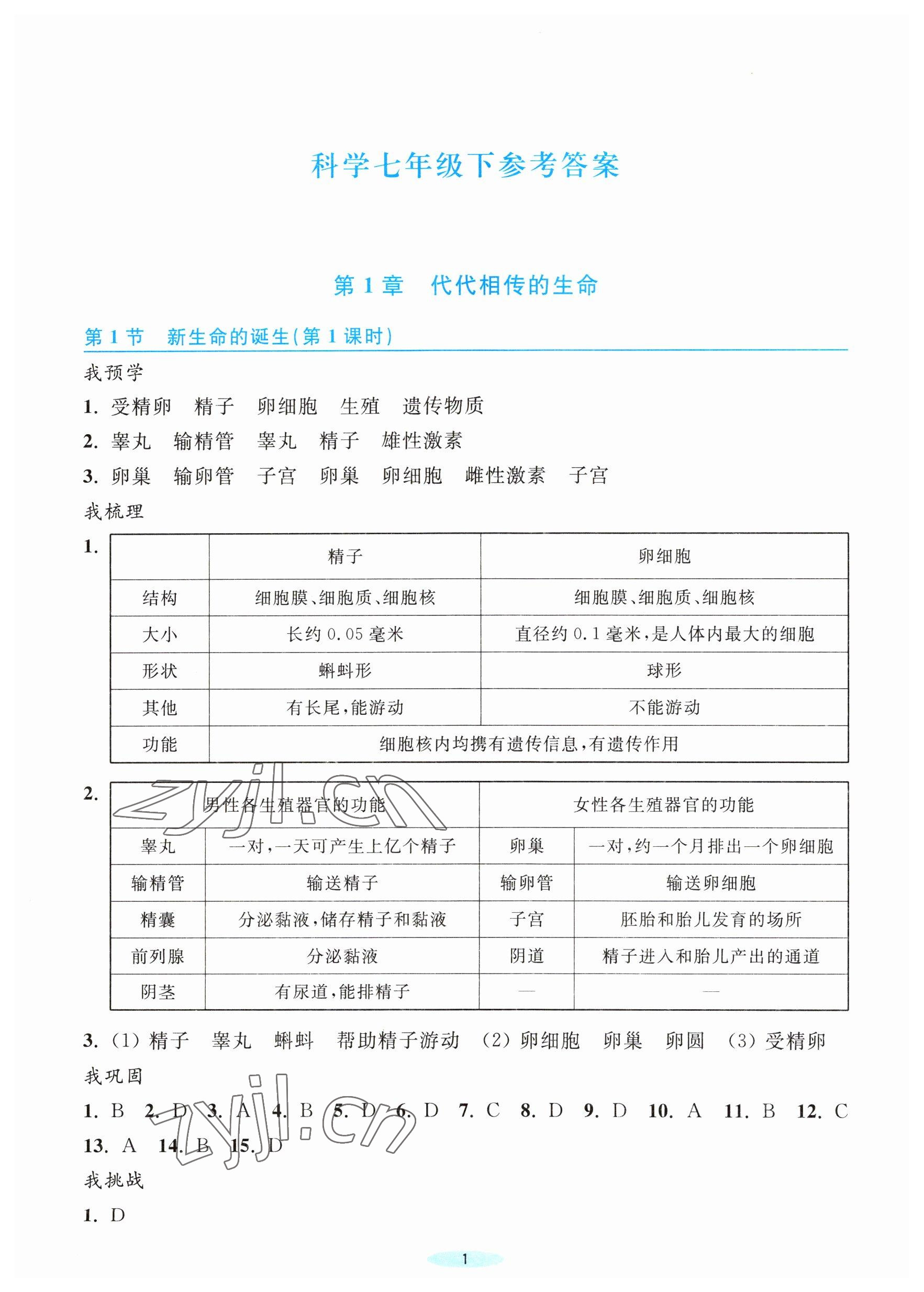 2023年預(yù)學(xué)與導(dǎo)學(xué)七年級(jí)科學(xué)下冊(cè)浙教版 第1頁(yè)