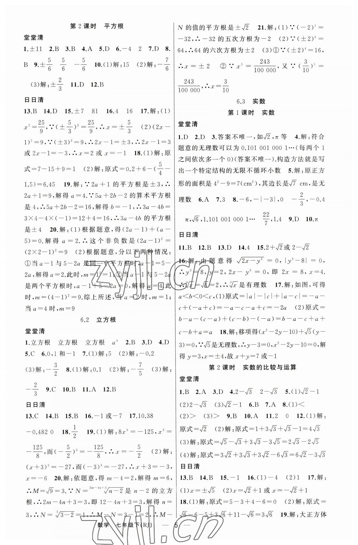 2023年四清導(dǎo)航七年級數(shù)學(xué)下冊人教版河南專版 第5頁