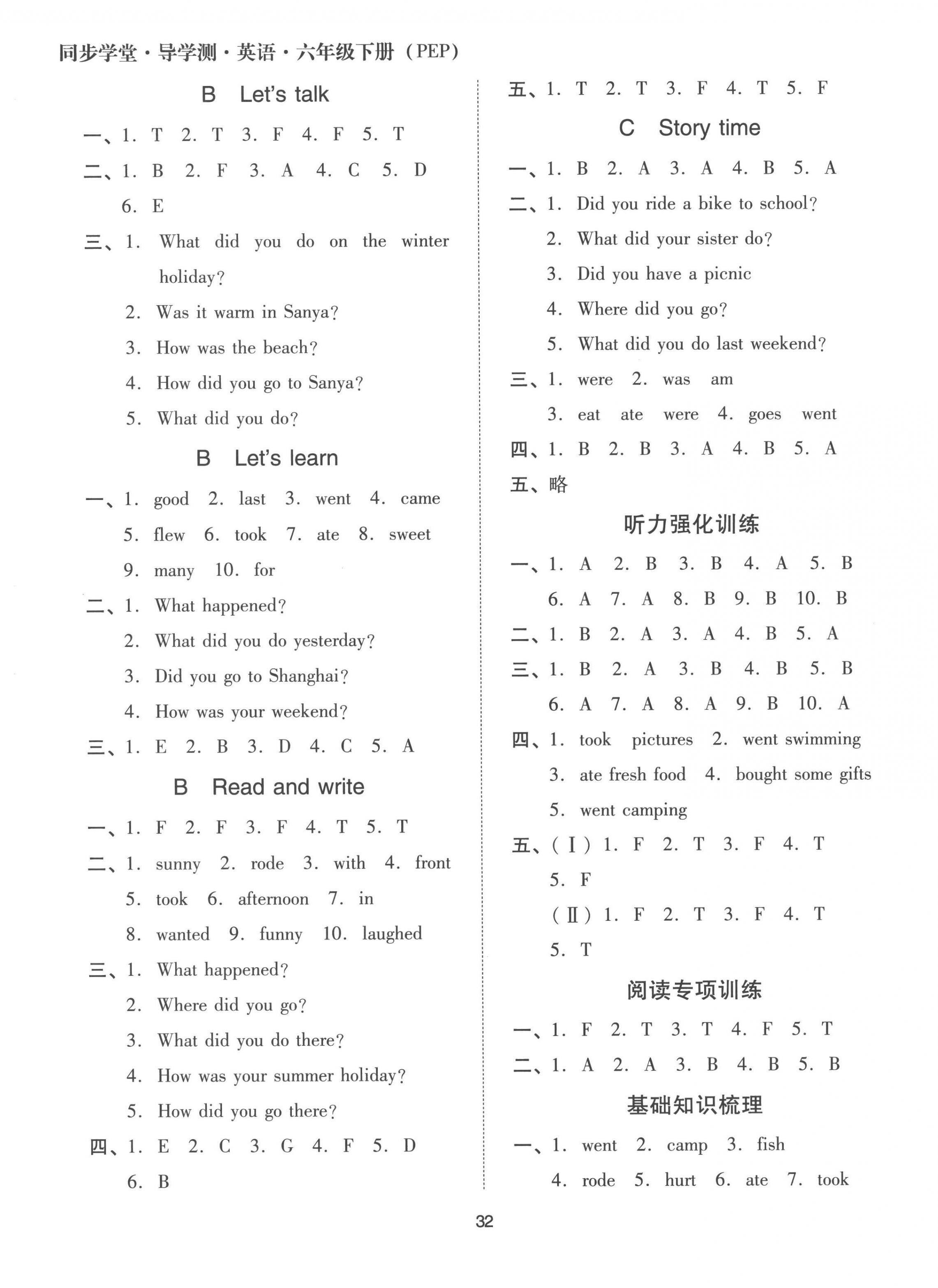 2023年同步學(xué)堂導(dǎo)學(xué)測六年級英語下冊人教版 第5頁