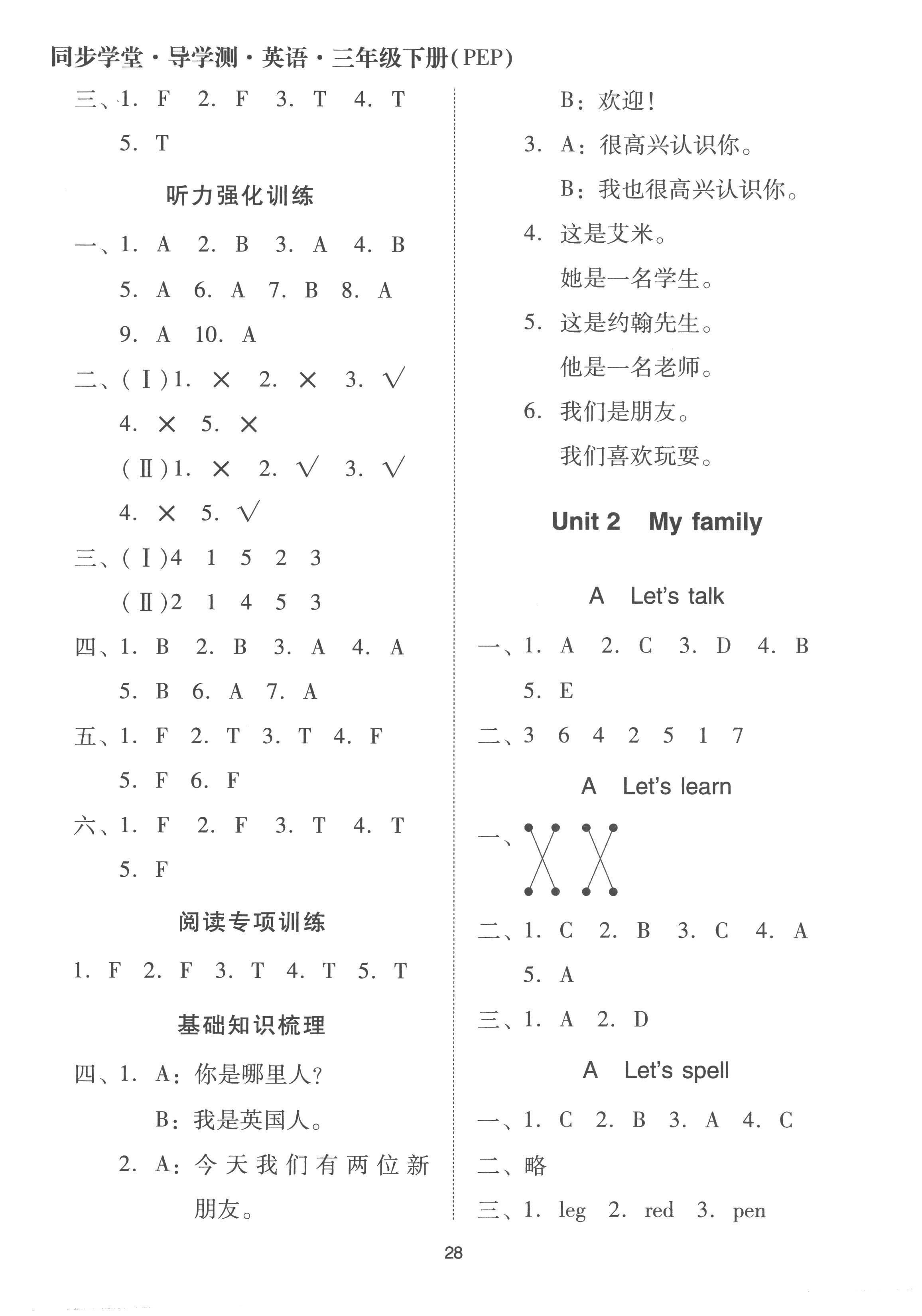 2023年同步學堂導學測三年級英語下冊人教版 第2頁