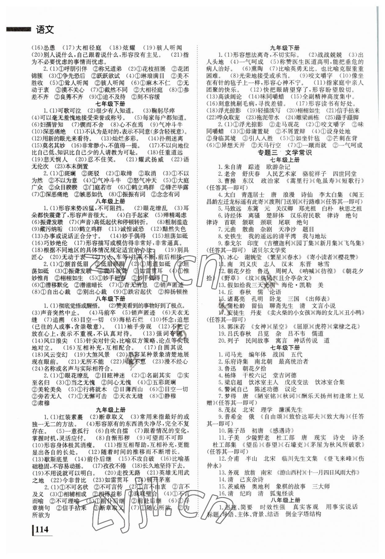 2023年全效学习中考学练测语文郴州专版 第2页