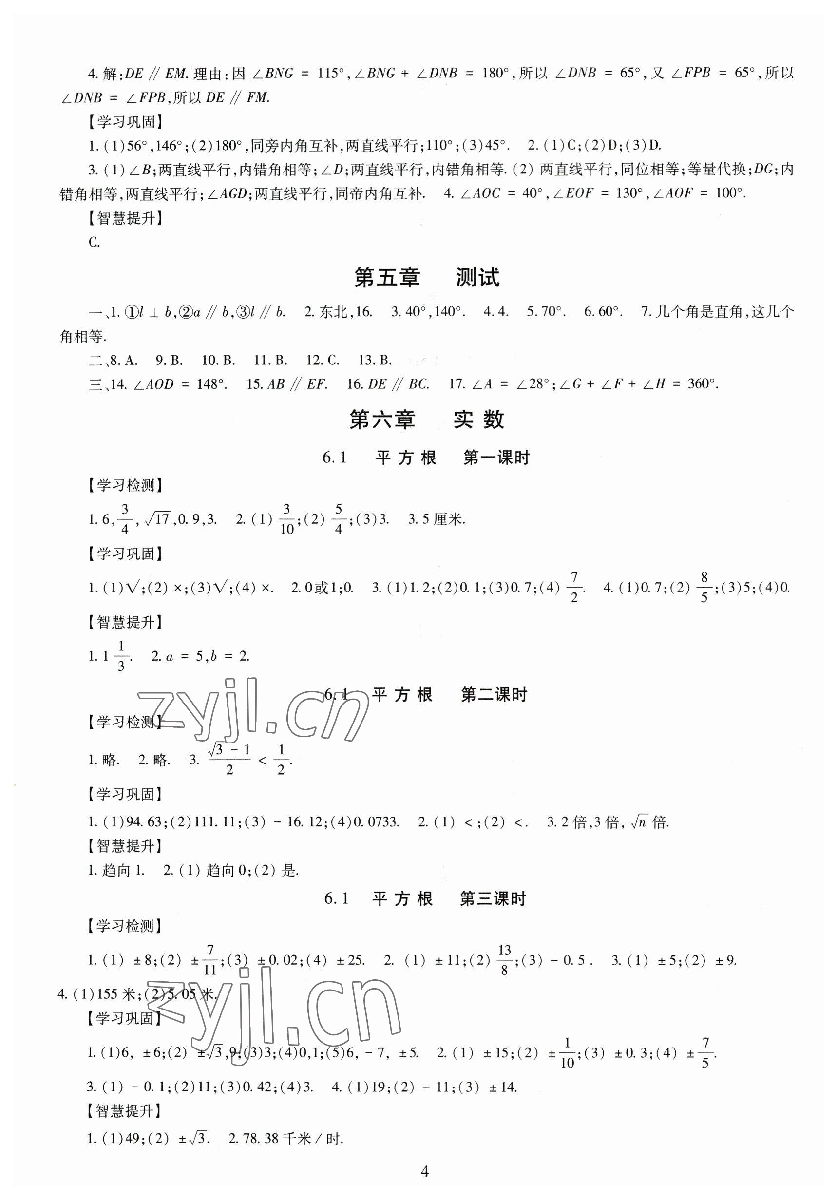 2023年智慧學(xué)習(xí)導(dǎo)學(xué)練七年級數(shù)學(xué)下冊人教版 第4頁