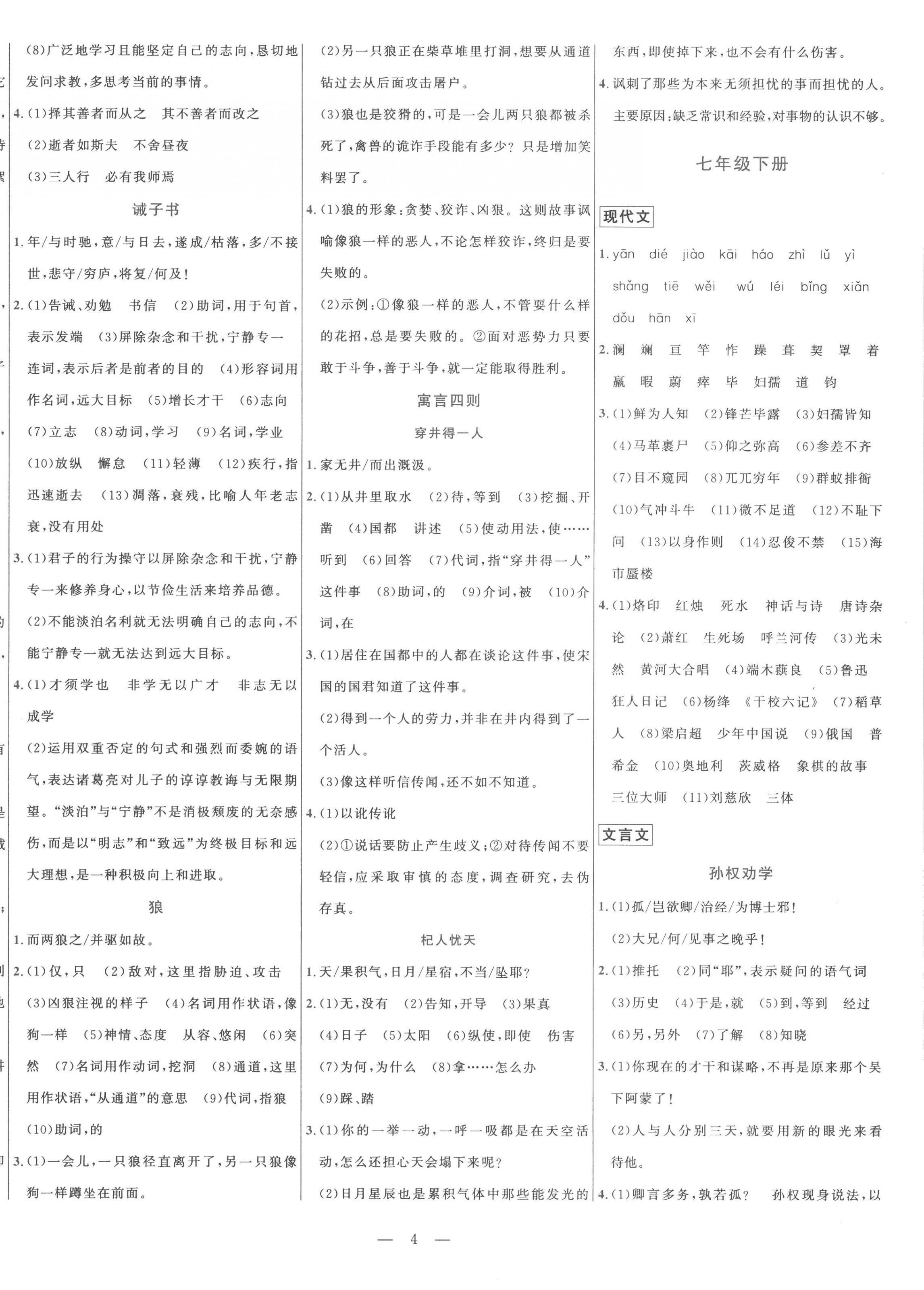 2023年初中學(xué)業(yè)水平考試總復(fù)習(xí)語文泰安專版 第4頁