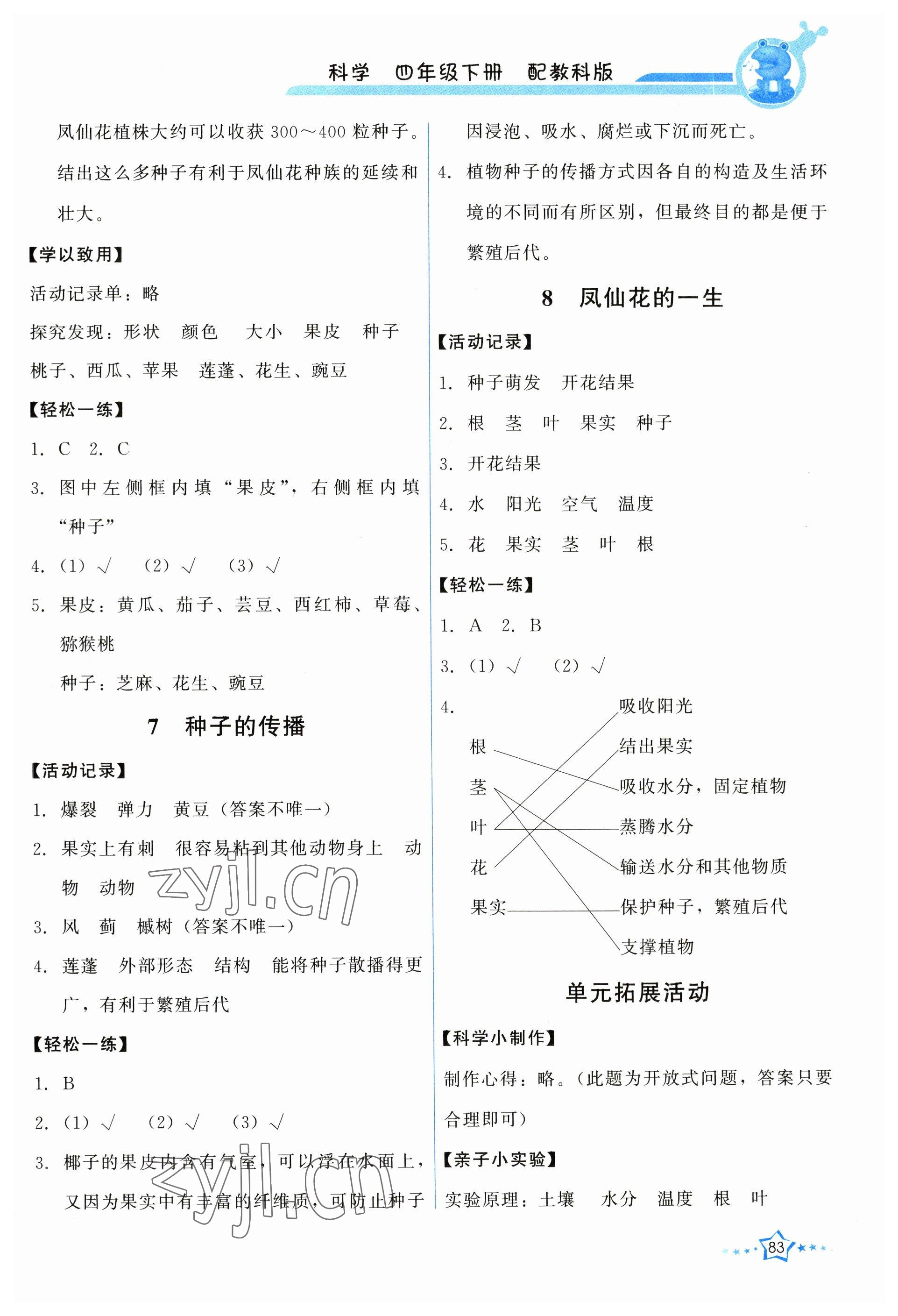 2023年能力培養(yǎng)與測(cè)試四年級(jí)科學(xué)下冊(cè)教科版 第3頁(yè)