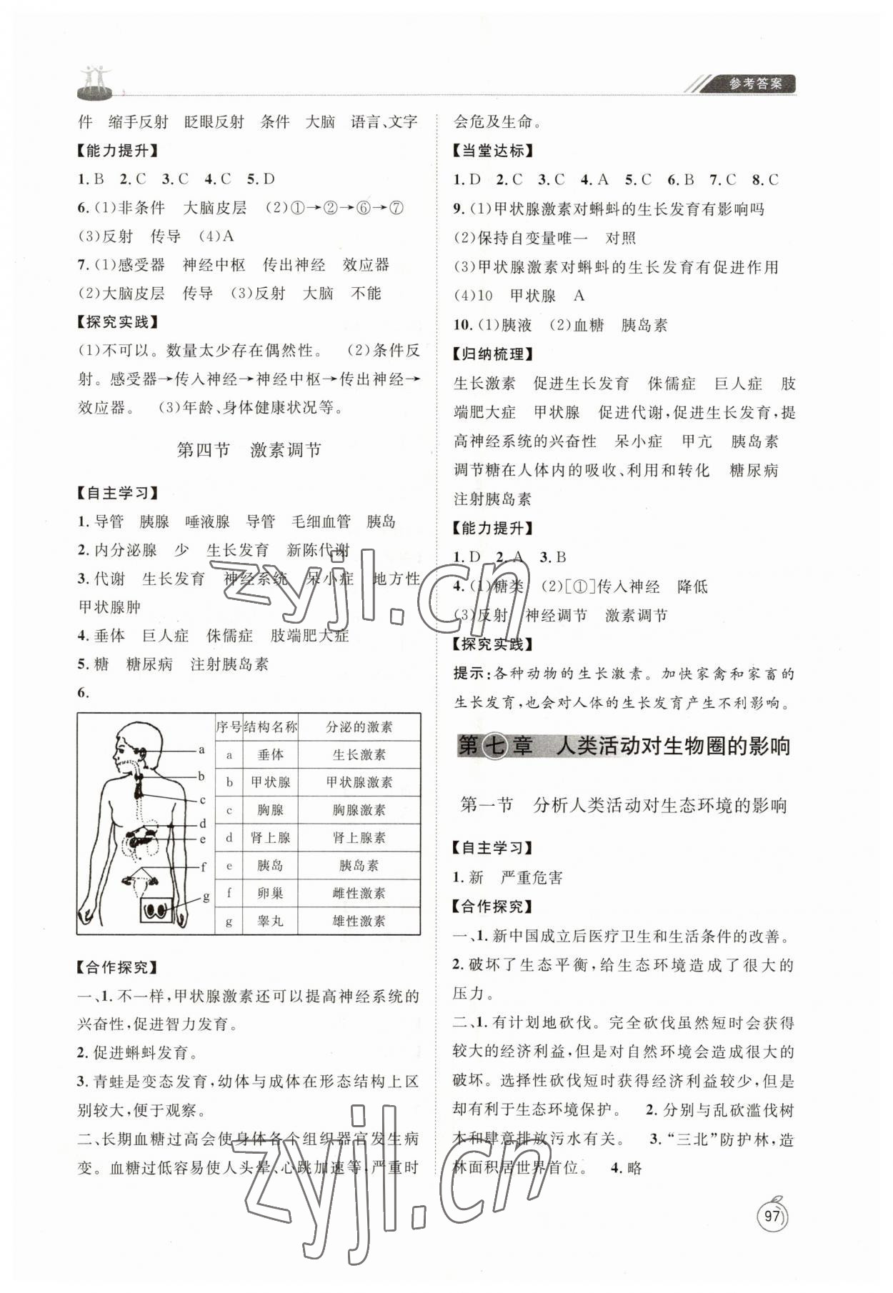 2023年初中同步練習(xí)冊(cè)七年級(jí)生物學(xué)下冊(cè)魯科版54制山東友誼出版社 第3頁(yè)